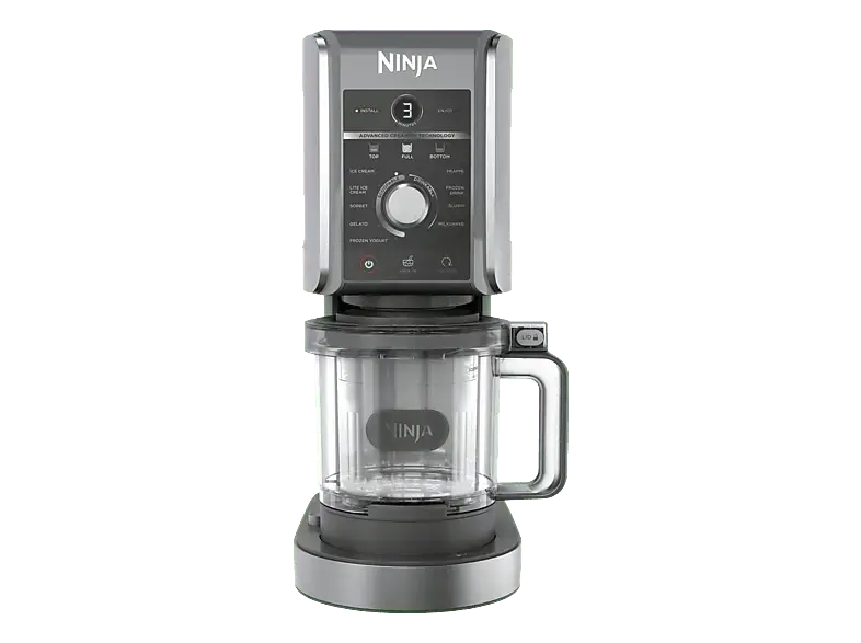 Ninja Creami Deluxe Eis-und Eisgetr&auml;nkmaschine (800 Watt, 709 ml, Schwarz/Silber)
