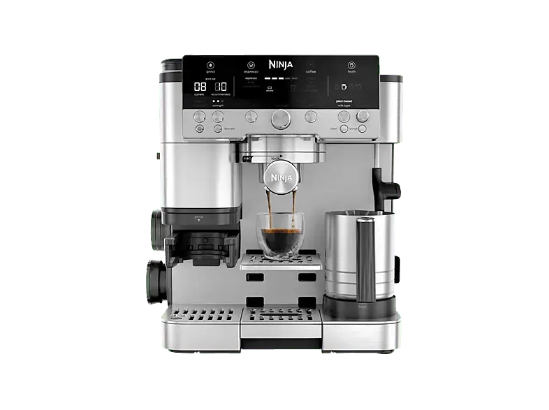 Ninja ES601EU Luxe&trade; Caf&eacute; Espressomaschine (Schwarz/Eedelstahl, Kegelmahlwerk, 1650 Watt, 14 bar)