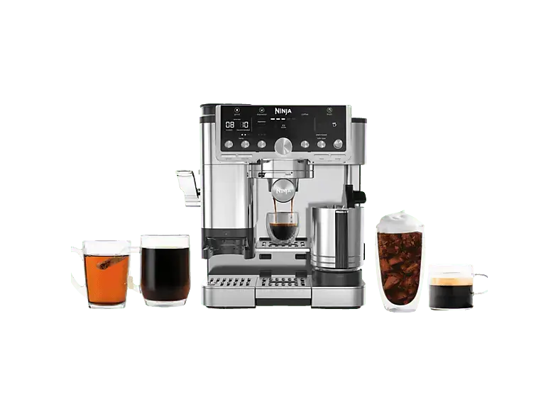 Ninja ES701EU Luxe Caf&eacute; Pro Espressomaschine (Schwarz/Edelstahl, Kegelmahlwerk, 1650 Watt, 14 bar)