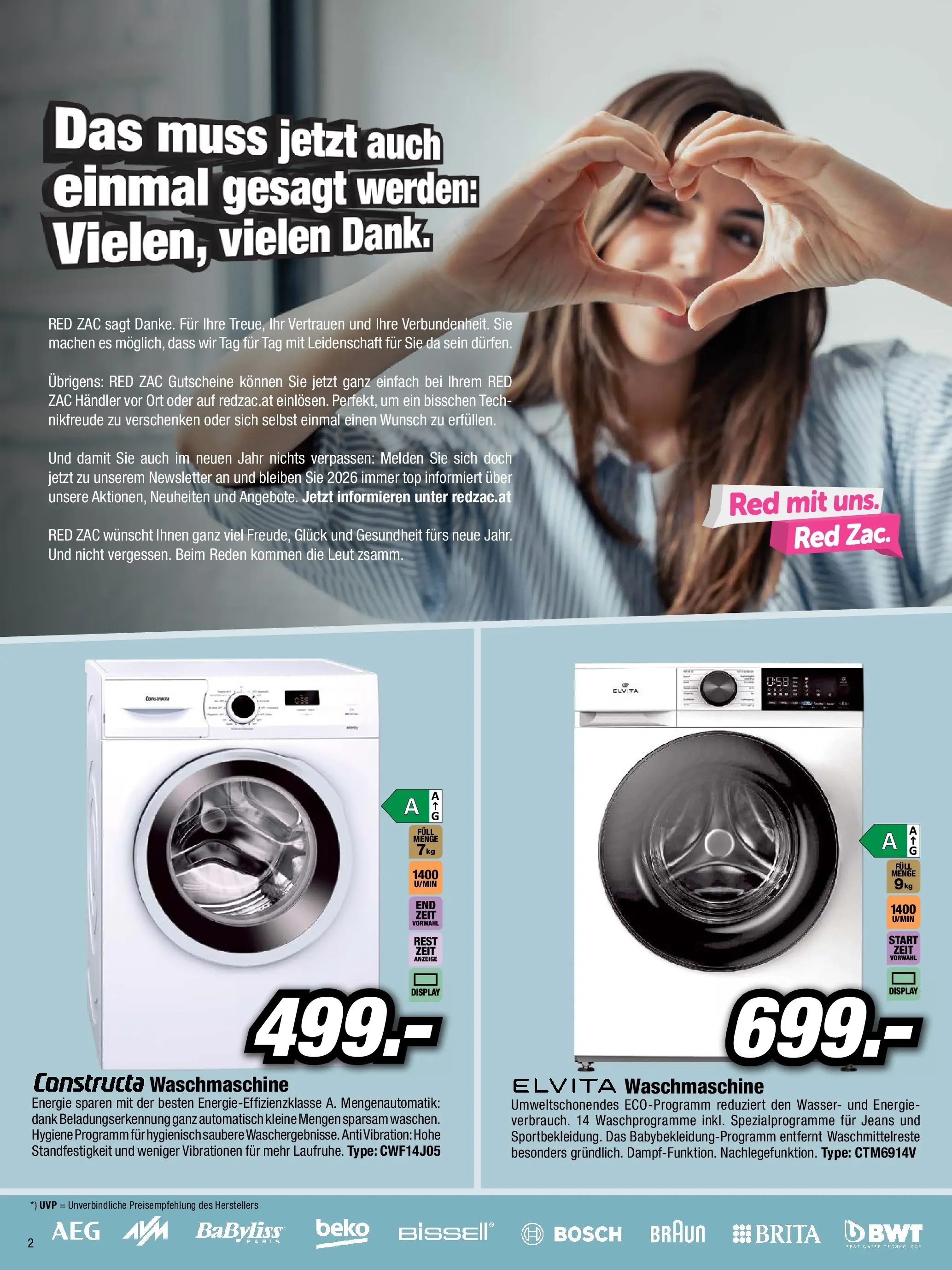 RED ZAC Flugblatt von 29.12.2025 - Aktuelle Angebote | Seite: 2 | Produkte: Wasser, Jeans, Waschmaschine