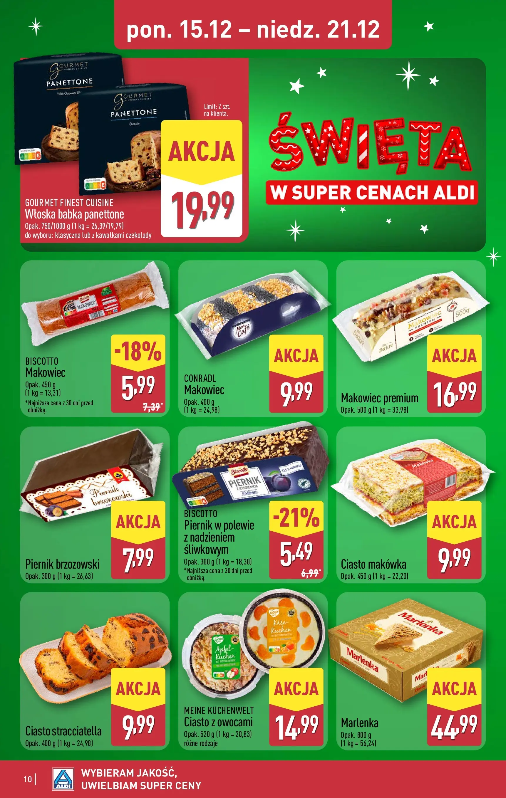 Aldi gazetka od 18.12.2025 | Boże Narodzenie 🎄🎁 | Strona: 10 | Produkty: Czekolady, Ciasto, Piernik, Babka