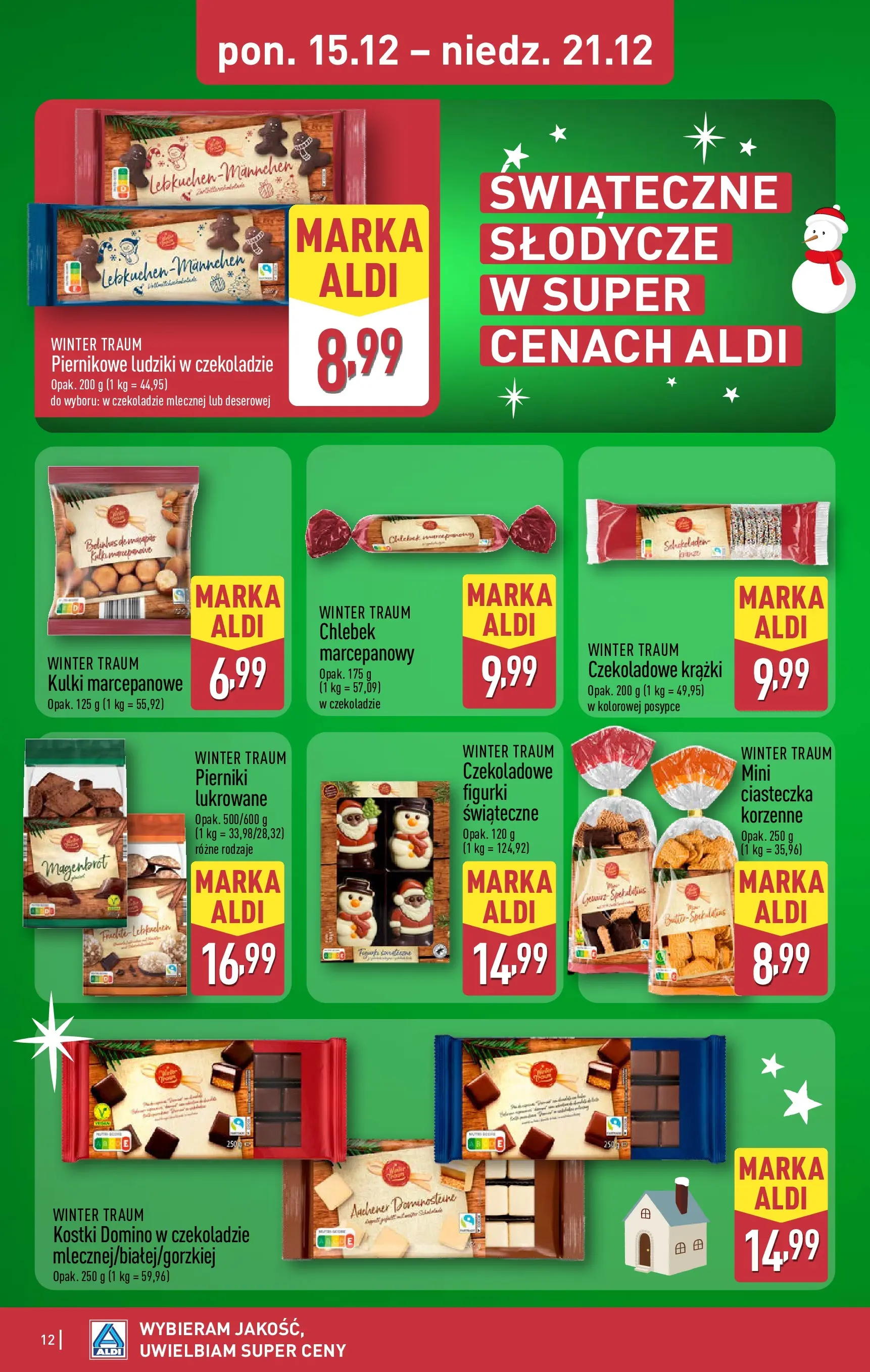 Aldi gazetka od 18.12.2025 | Boże Narodzenie 🎄🎁 | Strona: 12 | Produkty: Słodycze, Pierniki, Figurki, Ciasteczka