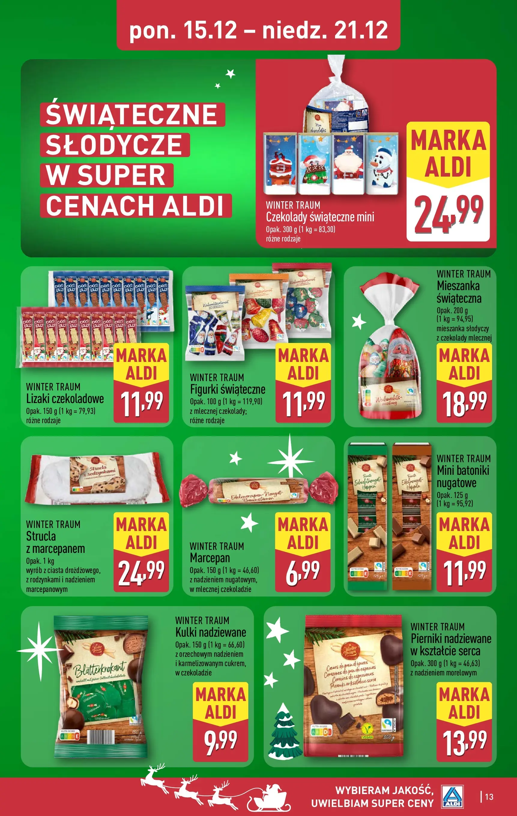 Aldi gazetka od 18.12.2025 | Boże Narodzenie 🎄🎁 | Strona: 13 | Produkty: Czekolady, Pierniki, Lizaki, Marcepan
