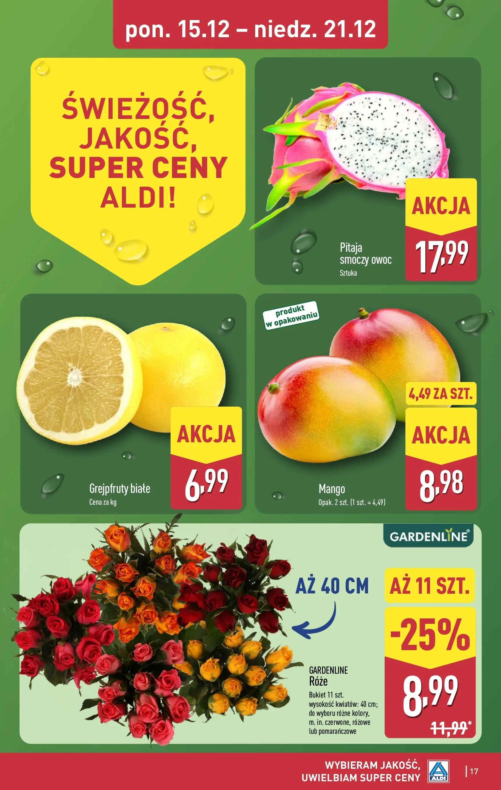 Aldi gazetka od 18.12.2025 | Boże Narodzenie 🎄🎁 | Strona: 17 | Produkty: Mango, Smoczy owoc, Pitaja