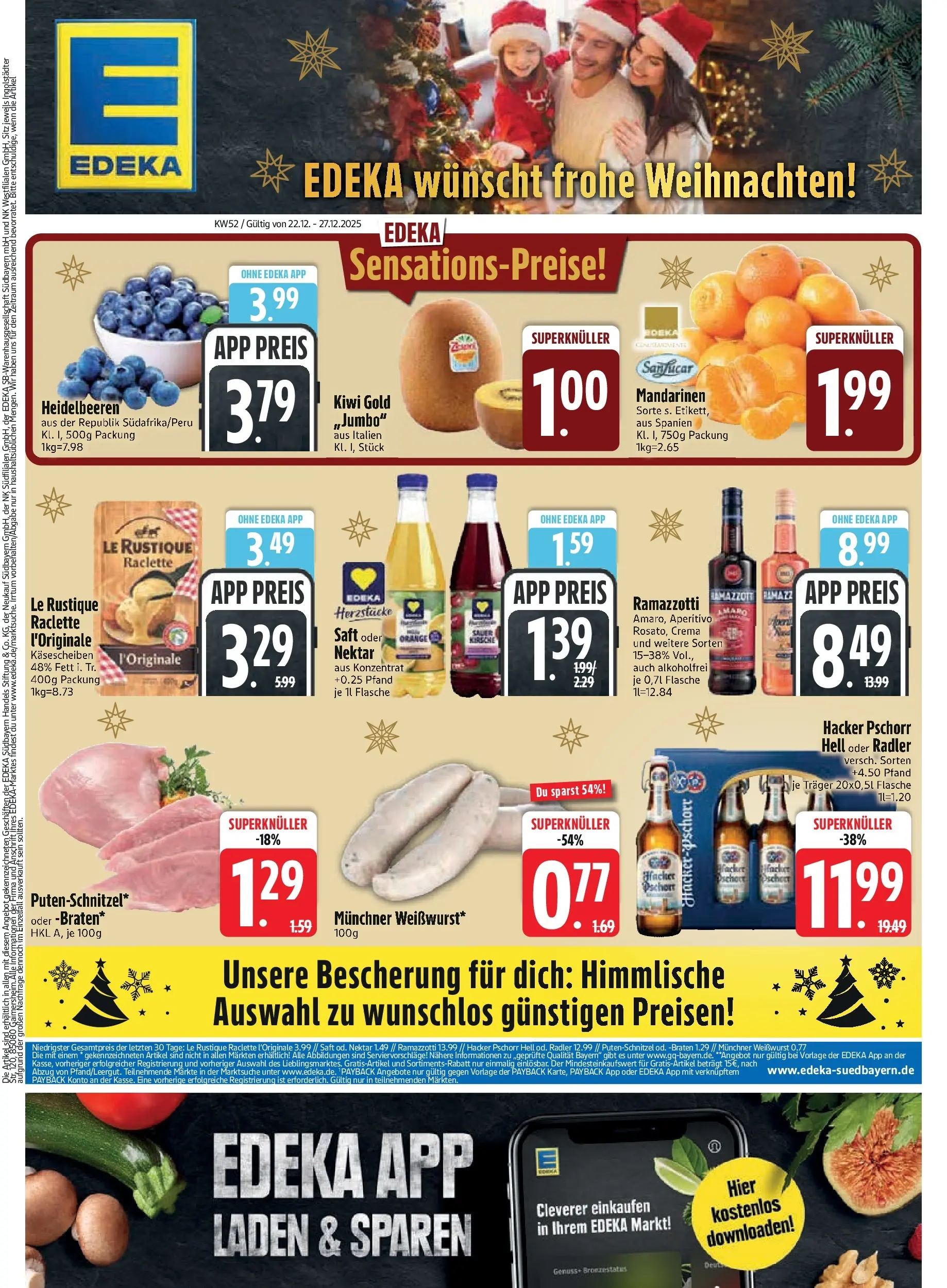 Edeka prospekt Vilsbiburg	 (ab 21.12.2025) » Angebote Online | Seite: 3 | Produkte: Weißwurst, Heidelbeeren, Radler, Ramazzotti