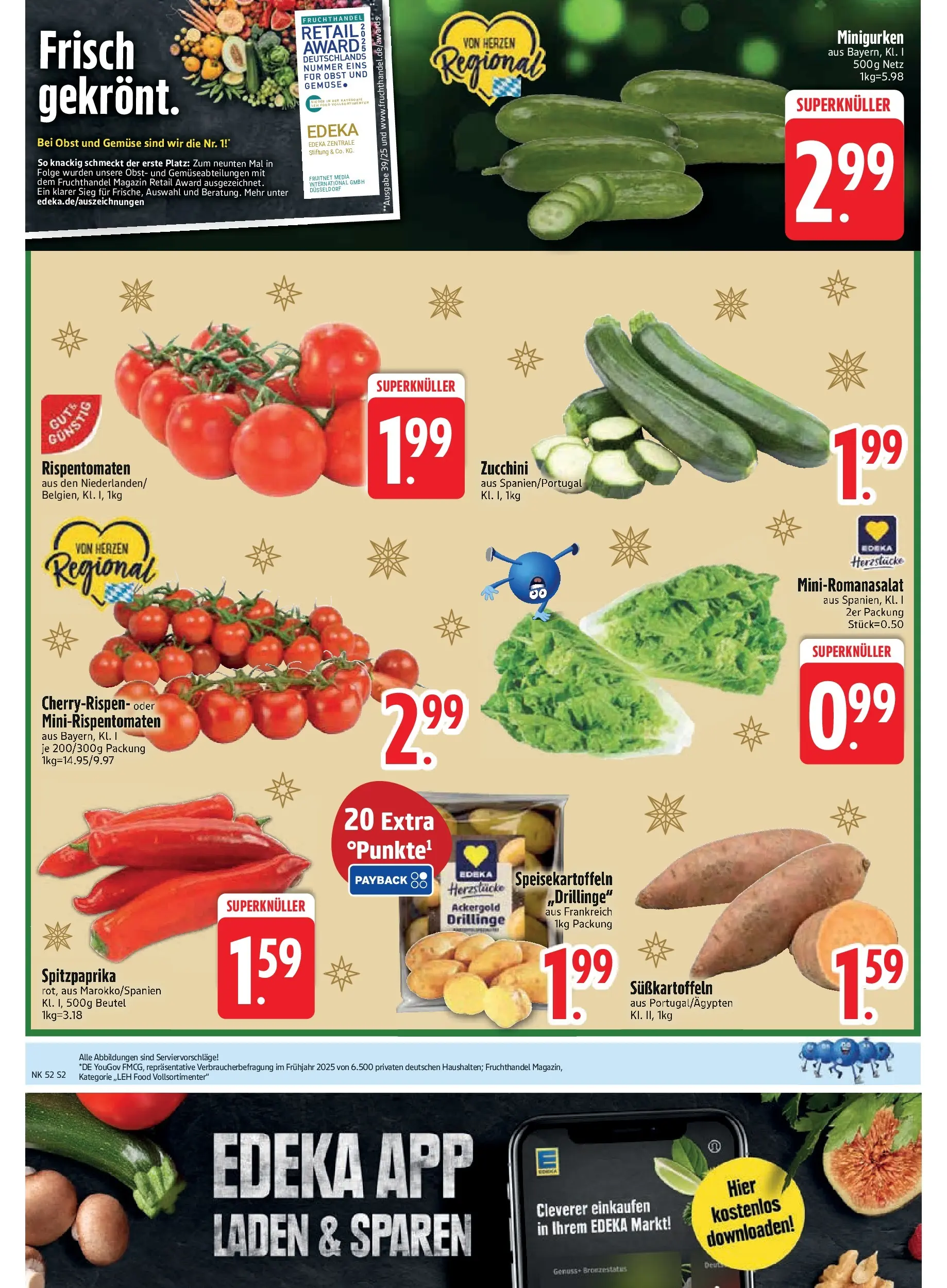 Edeka prospekt München	 (ab 21.12.2025) » Angebote Online | Seite: 4 | Produkte: Gemüse, Obst, Zucchini