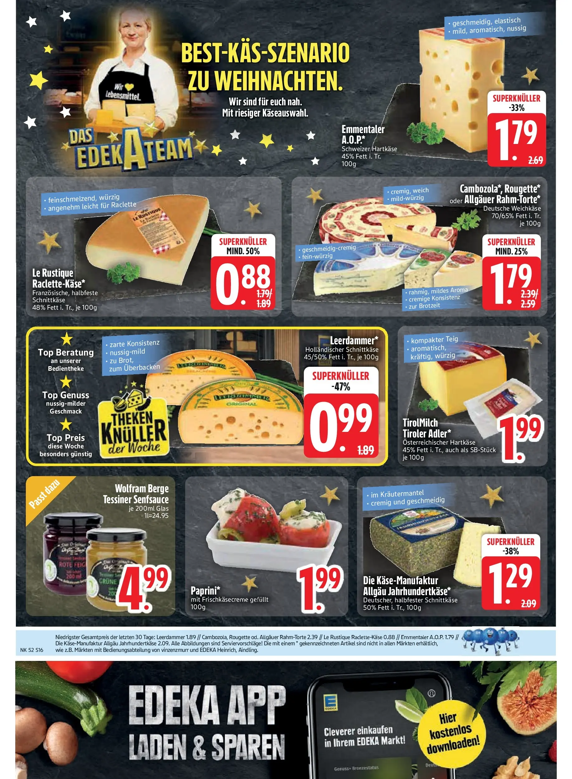 Edeka prospekt München	 (ab 21.12.2025) » Angebote Online | Seite: 18 | Produkte: Top, Leerdammer, Raclette