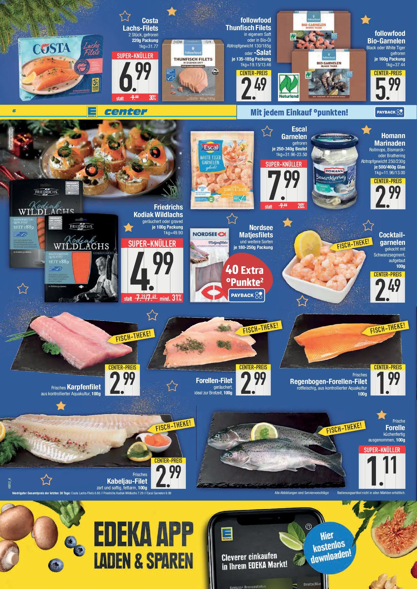 Edeka prospekt Neuburg an der Donau	 (ab 21.12.2025) » Angebote Online | Seite: 6 | Produkte: Thunfisch, Garnelen, Saft, Salat