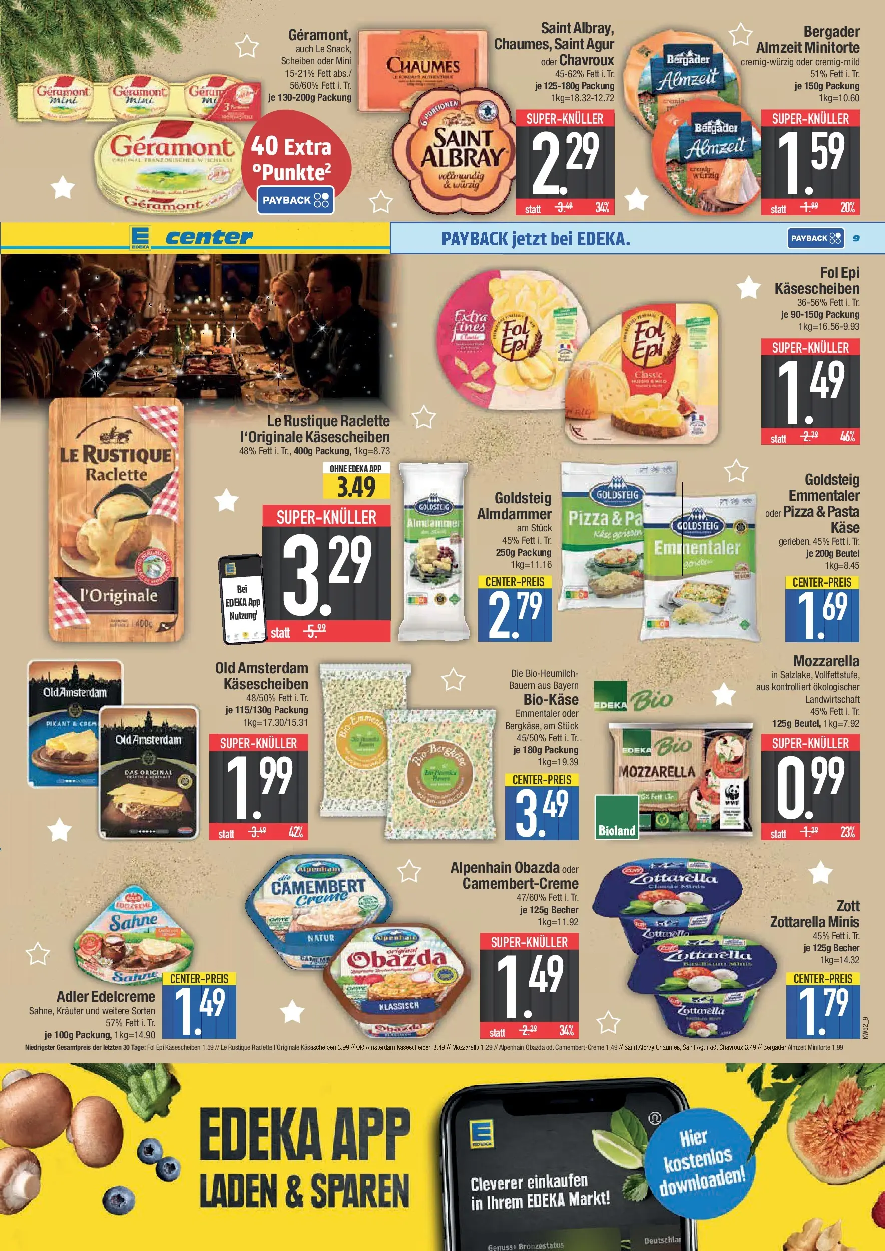 Edeka prospekt Neuburg an der Donau	 (ab 21.12.2025) » Angebote Online | Seite: 9 | Produkte: Käse, Pasta, Raclette, Sahne