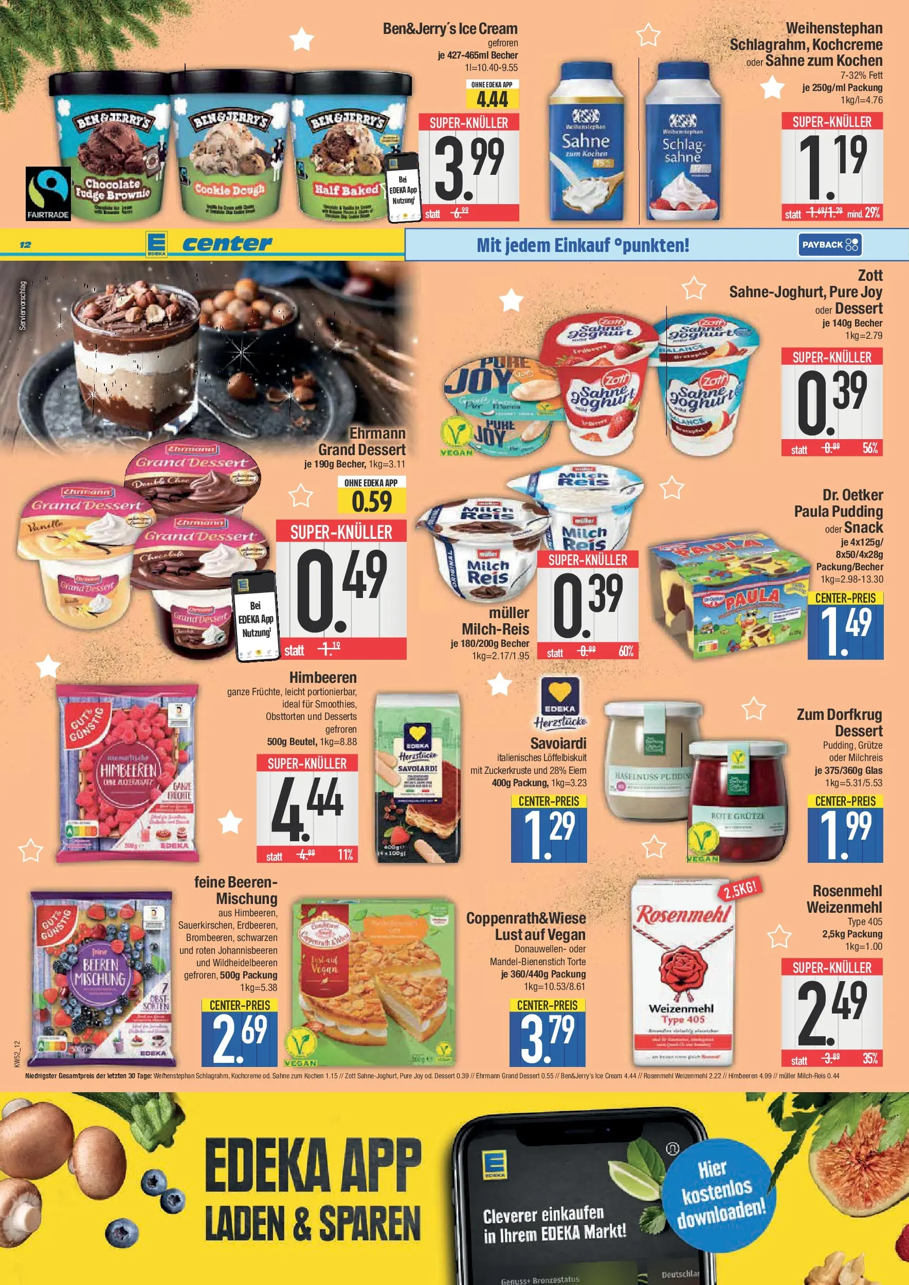 Edeka prospekt Neuburg an der Donau	 (ab 21.12.2025) » Angebote Online | Seite: 12 | Produkte: Milch, Ehrmann grand dessert, Pudding, Sahne