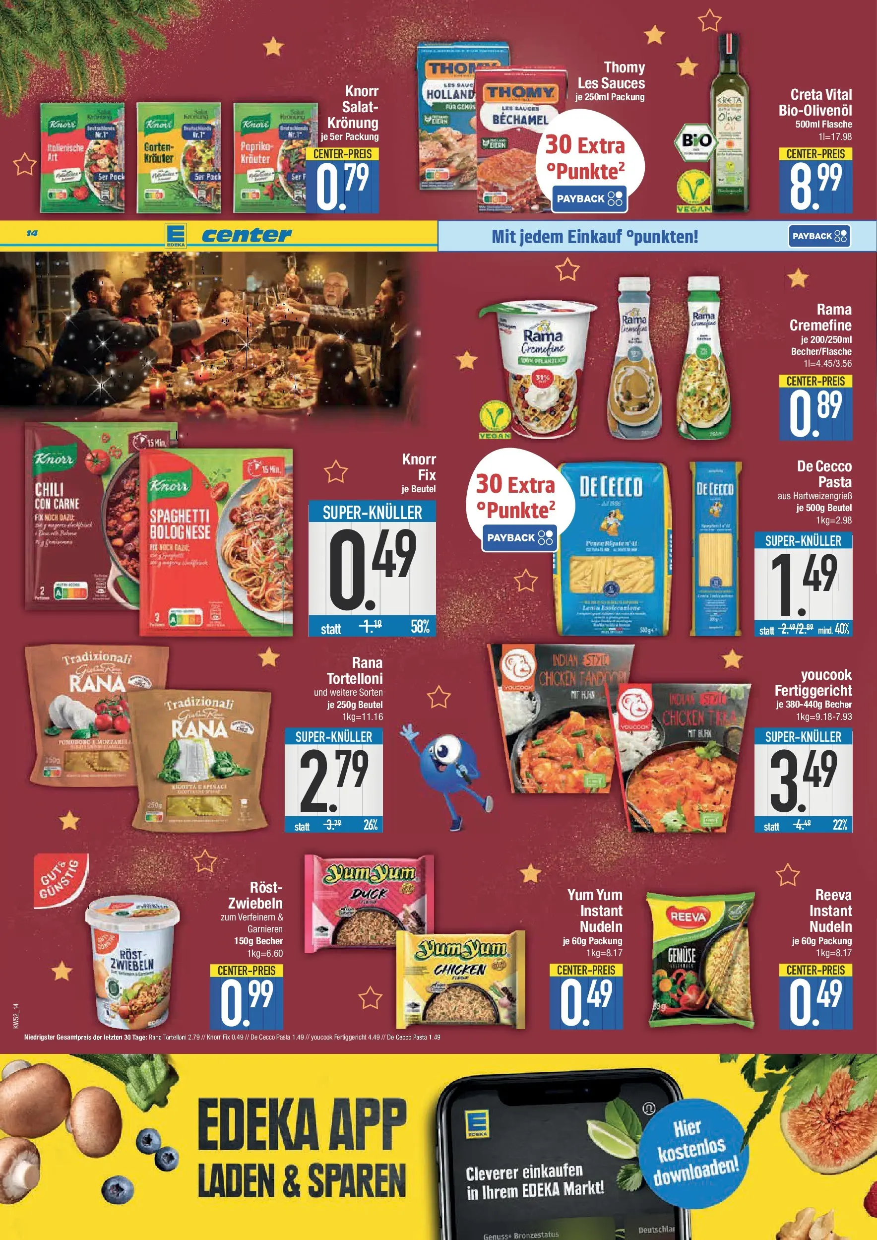 Edeka prospekt Neuburg an der Donau	 (ab 21.12.2025) » Angebote Online | Seite: 14 | Produkte: Knorr fix, Rama cremefine, Zwiebeln, Paprika