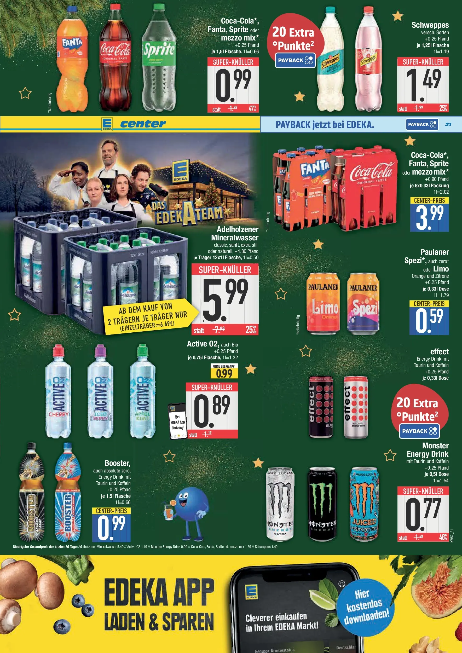 Edeka prospekt Neuburg an der Donau	 (ab 21.12.2025) » Angebote Online | Seite: 21 | Produkte: Coca cola, Adelholzener, Mineralwasser, Zitrone