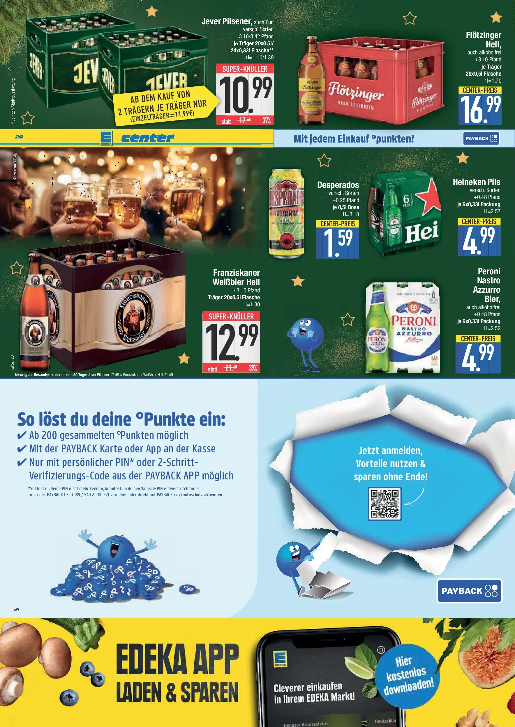 Edeka prospekt Neuburg an der Donau	 (ab 21.12.2025) » Angebote Online | Seite: 20 | Produkte: Franziskaner, Weißbier, Heineken, Jever