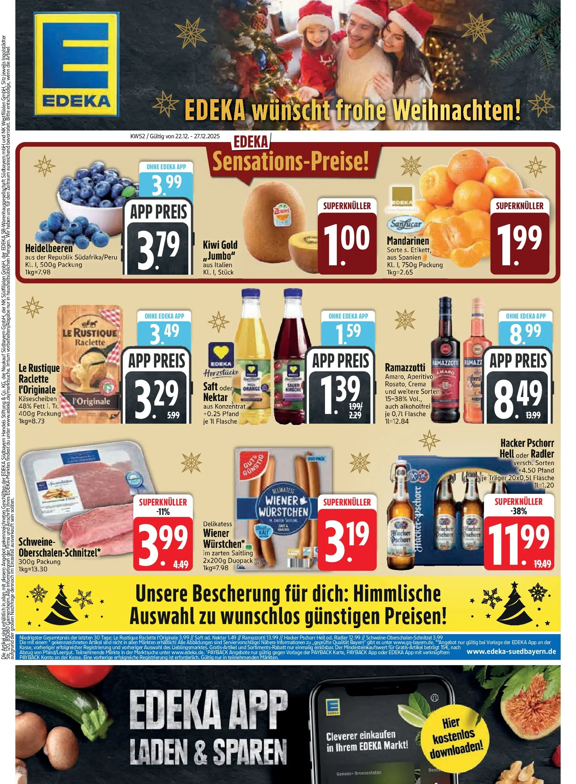 Edeka prospekt München	 (ab 21.12.2025) » Angebote Online | Seite: 3 | Produkte: Mandarinen, Radler, Raclette, Ramazzotti