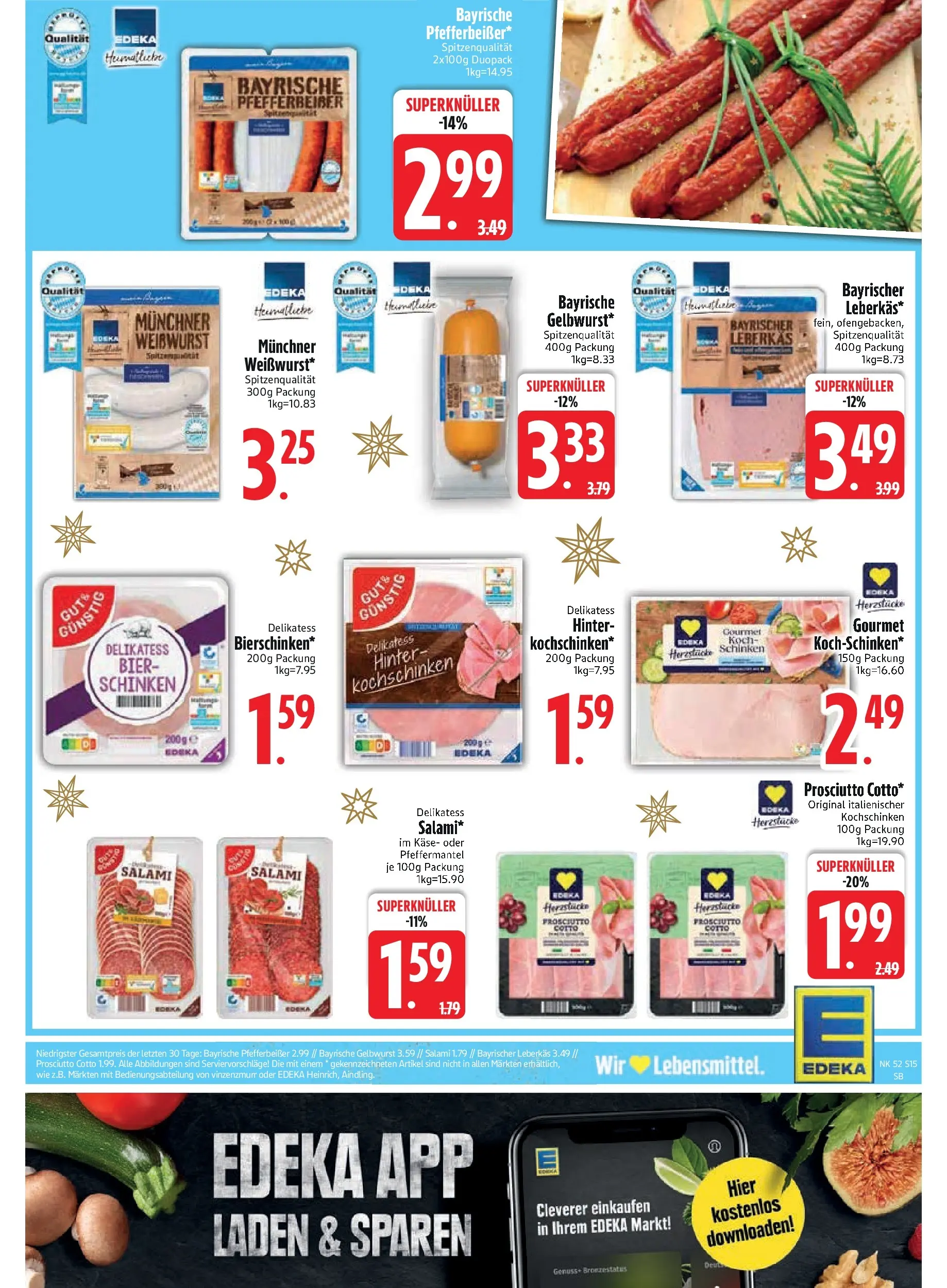 Edeka prospekt München	 (ab 21.12.2025) » Angebote Online | Seite: 17 | Produkte: Käse, Bier, Salami, Schinken
