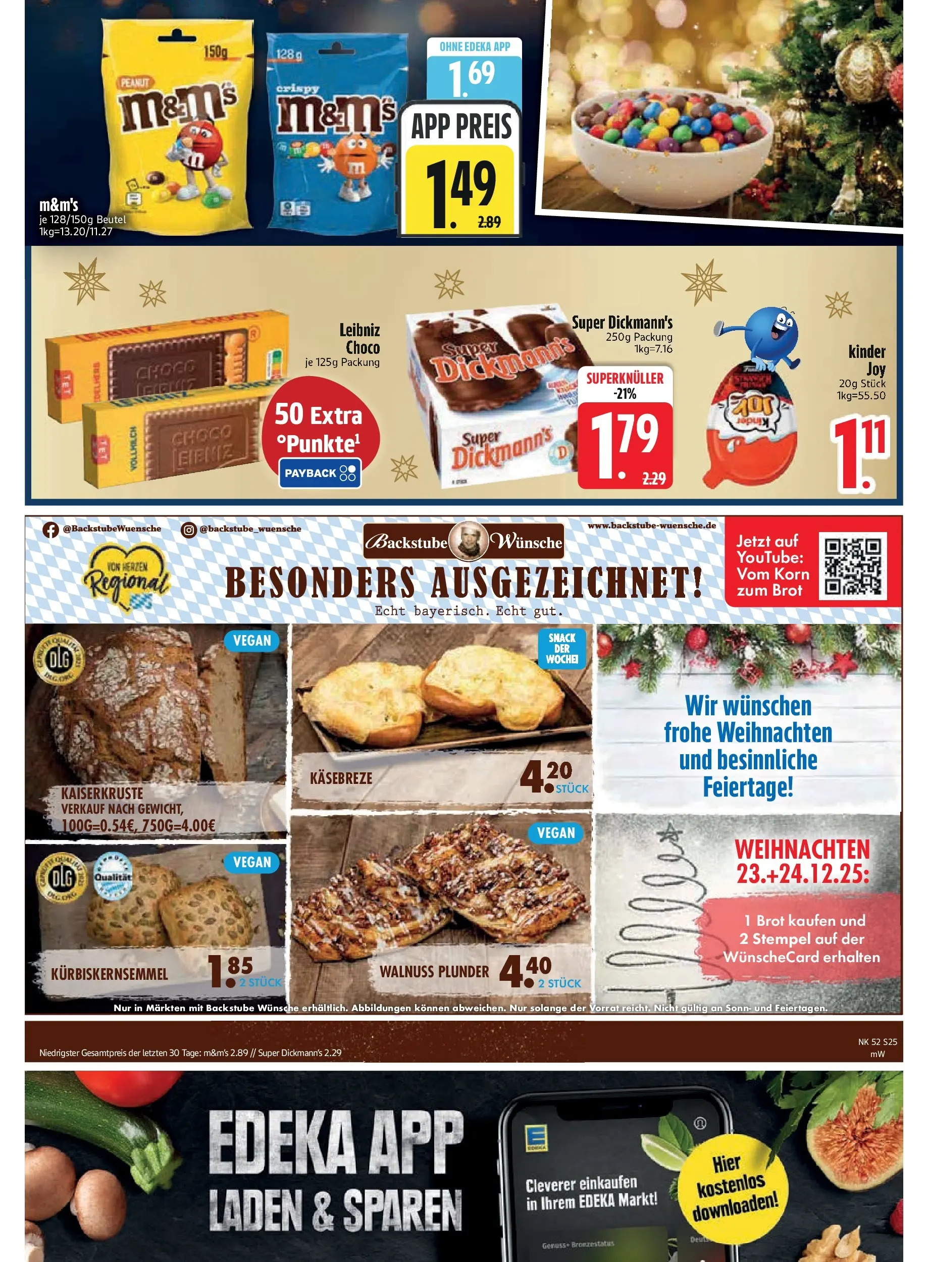Edeka prospekt München	 (ab 21.12.2025) » Angebote Online | Seite: 27 | Produkte: M&M's, Kinder joy, Brot