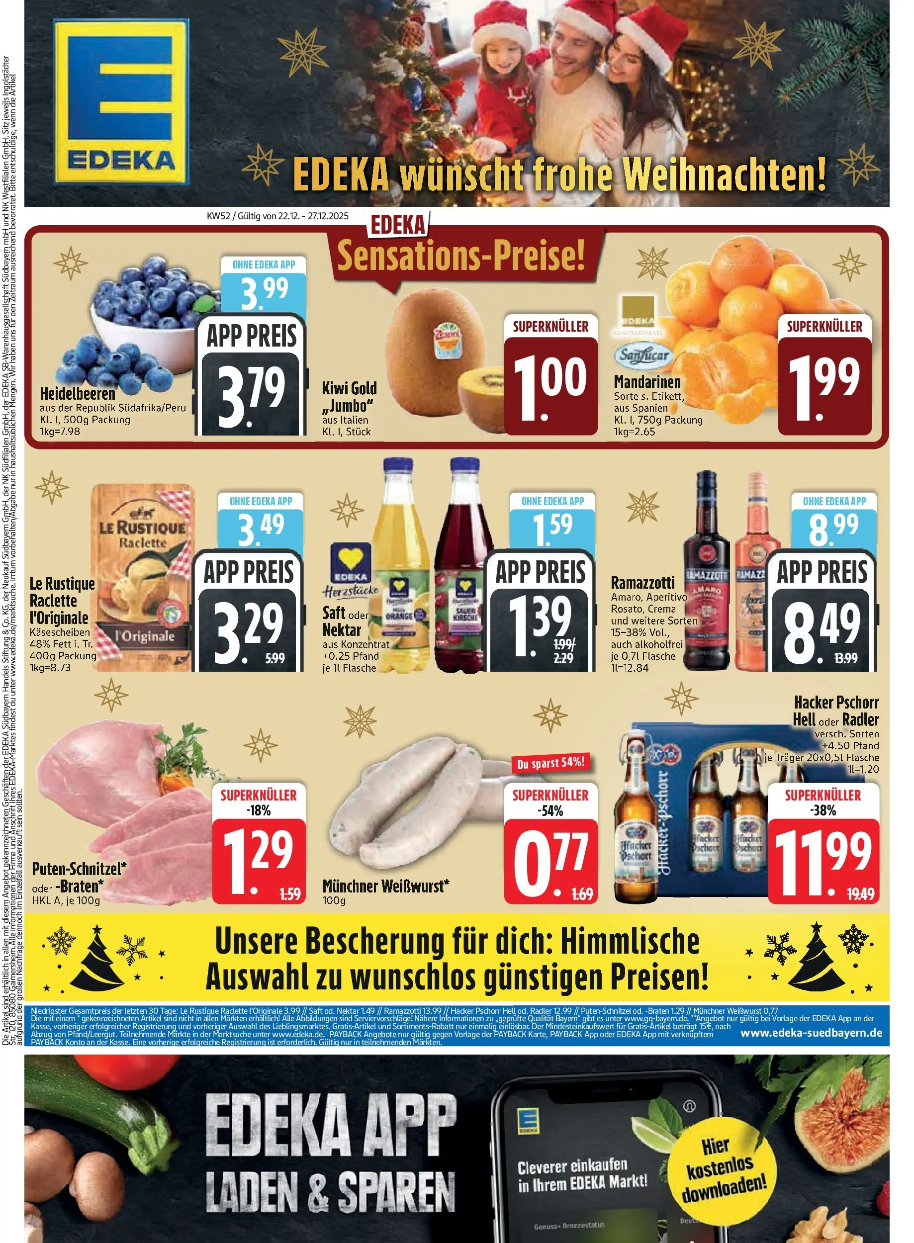 Edeka prospekt Inning/Ammersee	 (ab 22.12.2025) » Angebote Online | Seite: 3 | Produkte: Mandarinen, Saft, Raclette, Ramazzotti