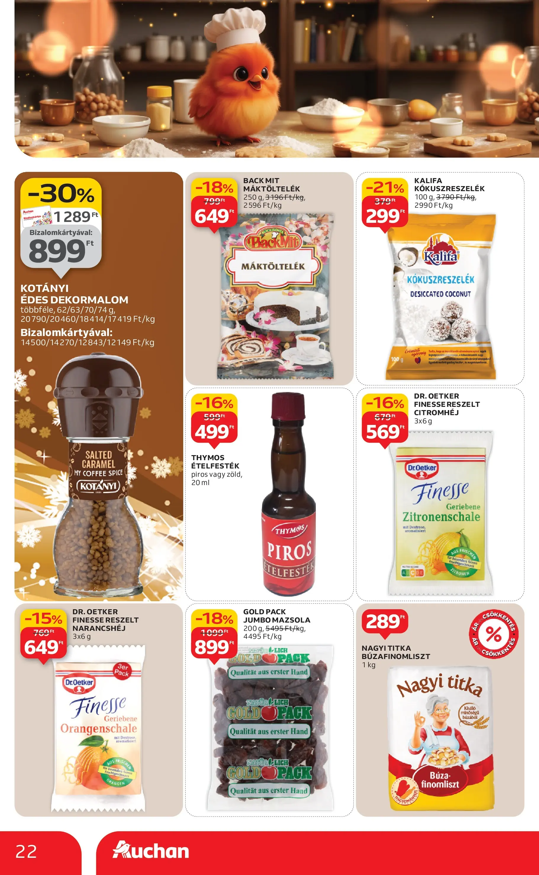 Akciós újság új Auchan - 2025.12.18. -tól/töl ⏳ | Oldal: 22 | Termékek: Kókuszreszelék, Mazsola Auchan Akciós újság Debrecen - 2025.12.18. -tól/töl > akció, lapozható szórólap 🛍️ | Oldal: 22 | Termékek: Kókuszreszelék, Mazsola