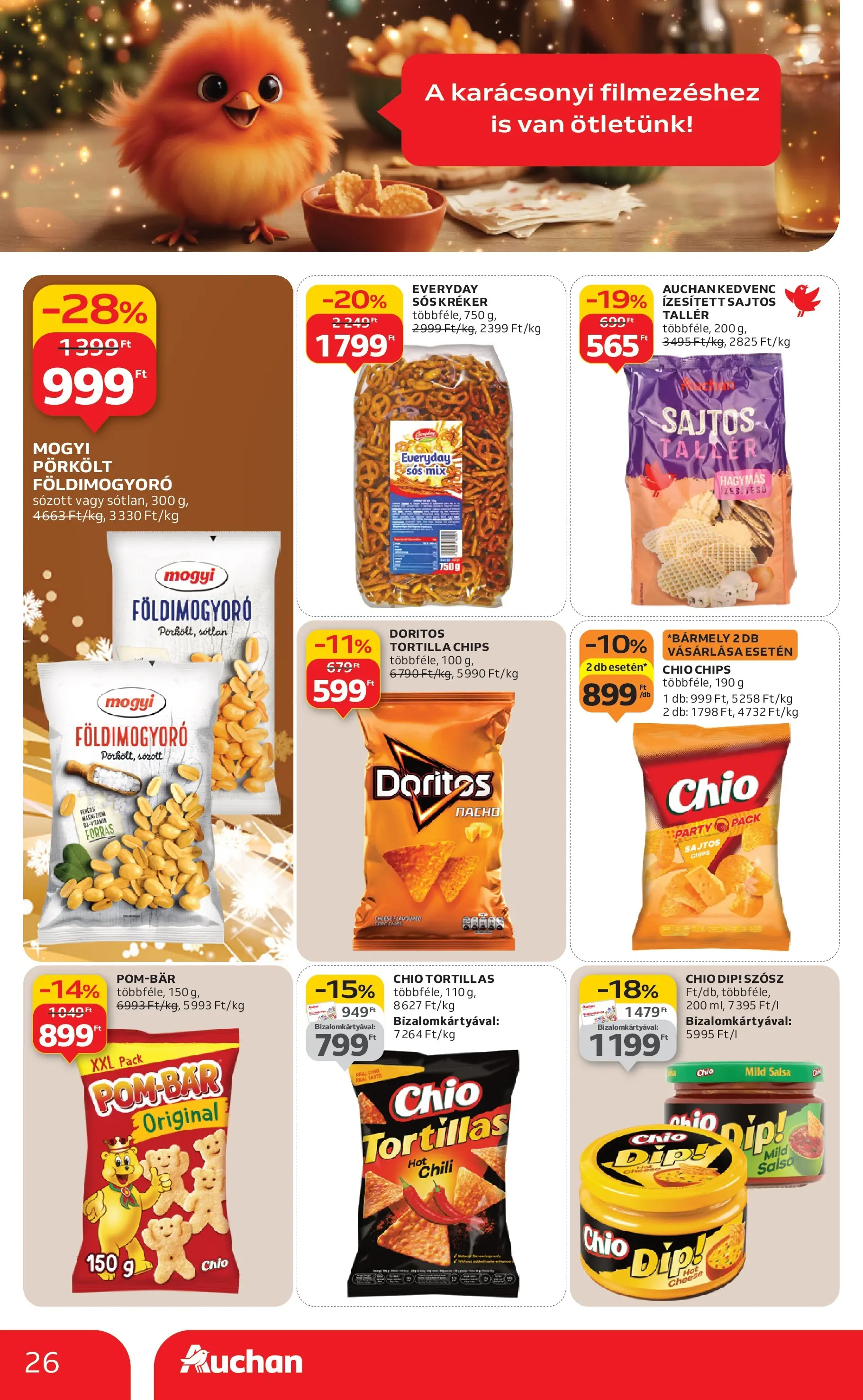 Akciós újság új Auchan - 2025.12.18. -tól/töl ⏳ | Oldal: 26 | Termékek: Chili, Tortilla, Földimogyoró, Szósz Auchan Akciós újság Debrecen - 2025.12.18. -tól/töl > akció, lapozható szórólap 🛍️ | Oldal: 26 | Termékek: Chili, Tortilla, Földimogyoró, Szósz