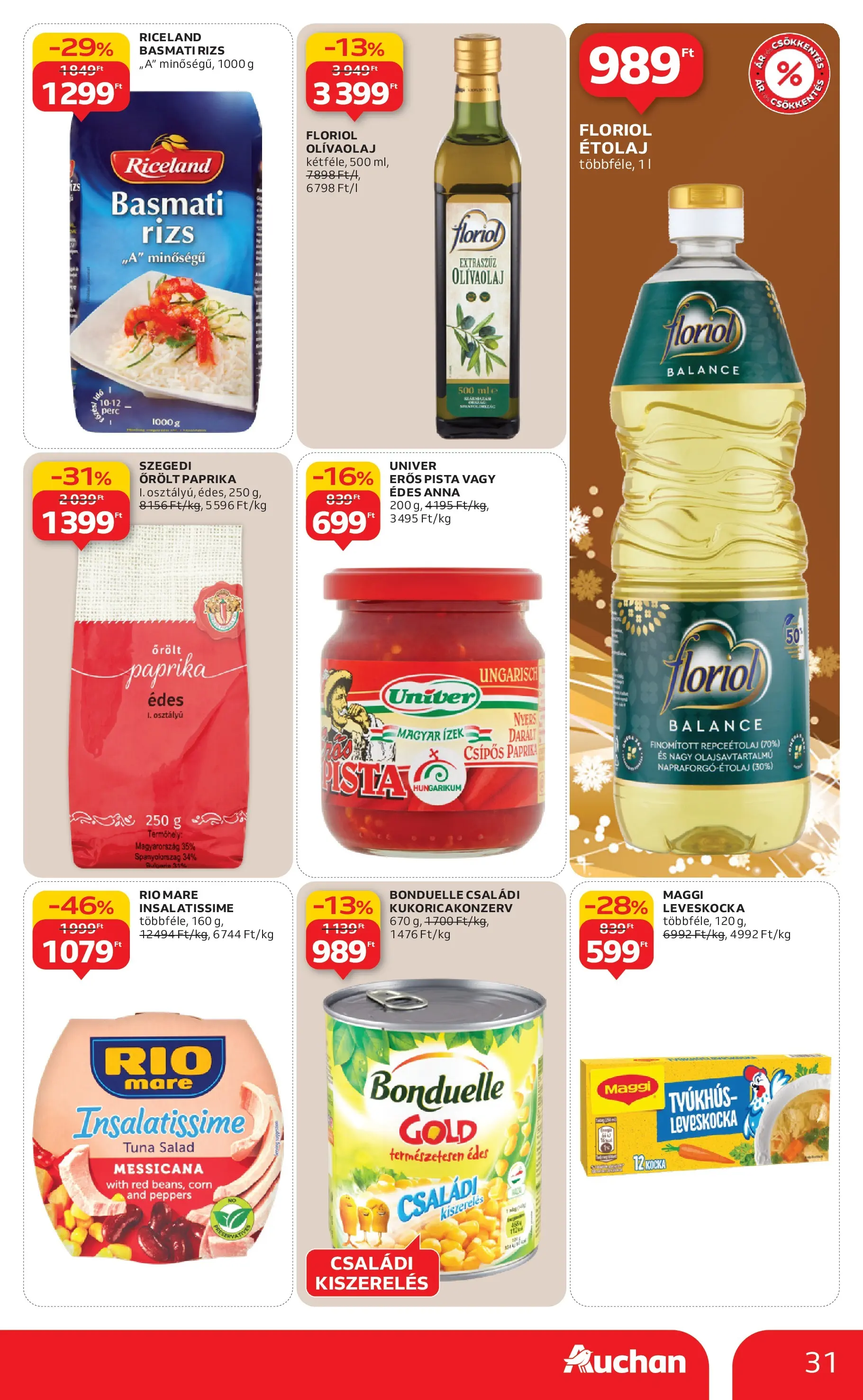 Akciós újság új Auchan - 2025.12.18. -tól/töl ⏳ | Oldal: 31 | Termékek: Étolaj, Maggi, Rizs, Olívaolaj Auchan Akciós újság Debrecen - 2025.12.18. -tól/töl > akció, lapozható szórólap 🛍️ | Oldal: 31 | Termékek: Étolaj, Maggi, Rizs, Olívaolaj