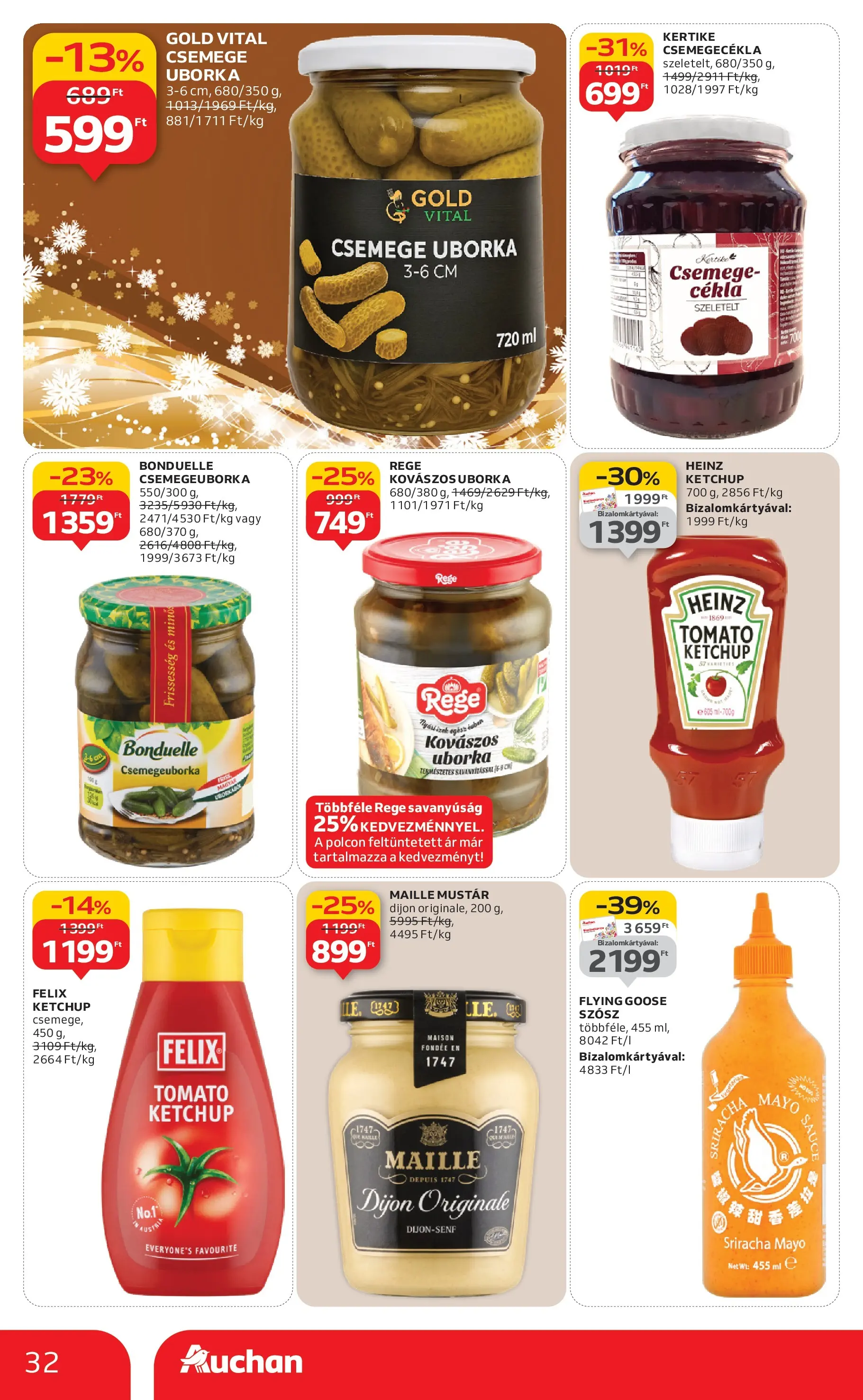 Akciós újság új Auchan - 2025.12.18. -tól/töl ⏳ | Oldal: 32 | Termékek: Cékla, Csemege uborka, Ketchup, Szósz Auchan Akciós újság Debrecen - 2025.12.18. -tól/töl > akció, lapozható szórólap 🛍️ | Oldal: 32 | Termékek: Cékla, Csemege uborka, Ketchup, Szósz