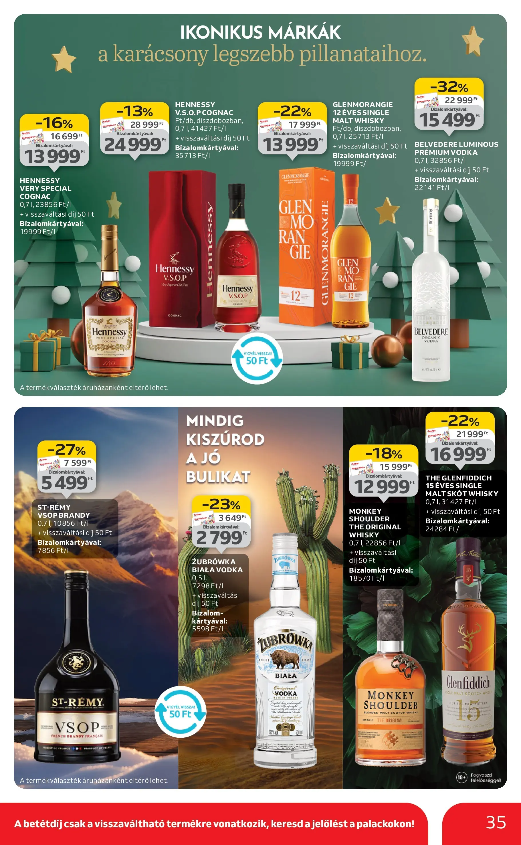 Akciós újság új Auchan - 2025.12.18. -tól/töl ⏳ | Oldal: 35 | Termékek: Brandy, Vodka, Whisky Auchan Akciós újság Debrecen - 2025.12.18. -tól/töl > akció, lapozható szórólap 🛍️ | Oldal: 35 | Termékek: Brandy, Vodka, Whisky