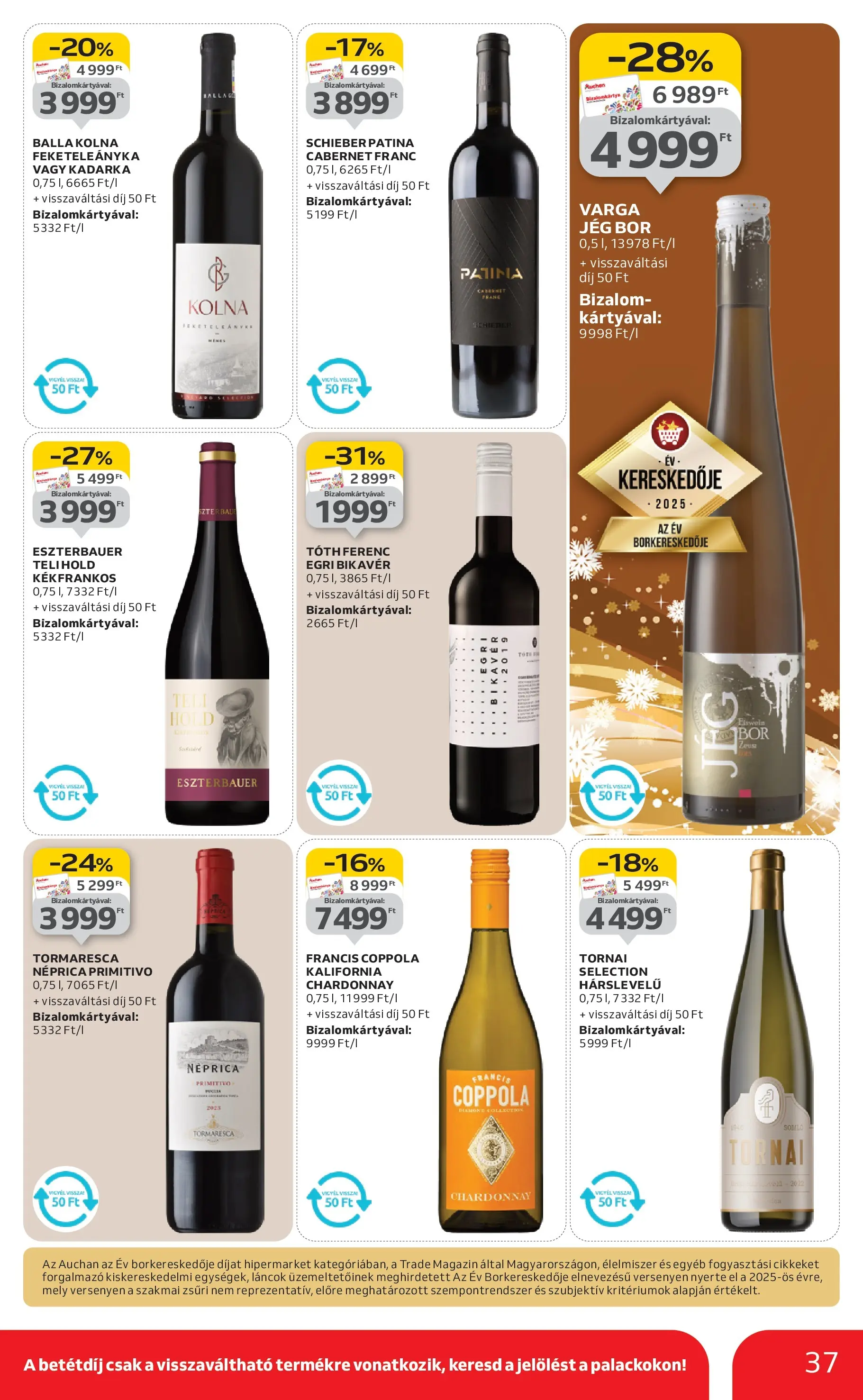 Akciós újság új Auchan - 2025.12.18. -tól/töl ⏳ | Oldal: 37 | Termékek: Bor Auchan Akciós újság Debrecen - 2025.12.18. -tól/töl > akció, lapozható szórólap 🛍️ | Oldal: 37 | Termékek: Bor