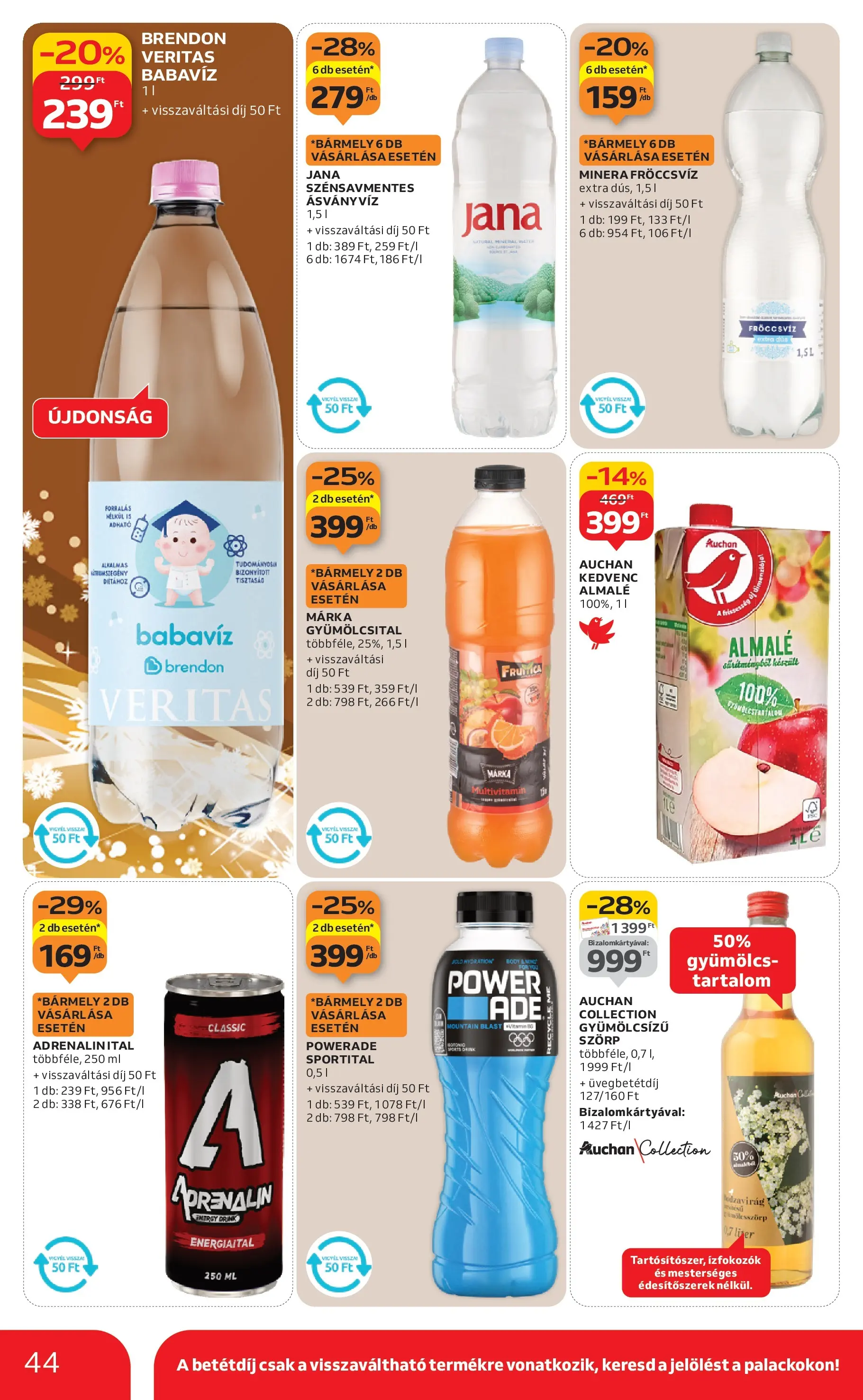 Akciós újság új Auchan - 2025.12.18. -tól/töl ⏳ | Oldal: 44 | Termékek: Szörp, Gyümölcsital, Energiaital, Gyümölcs Auchan Akciós újság Debrecen - 2025.12.18. -tól/töl > akció, lapozható szórólap 🛍️ | Oldal: 44 | Termékek: Szörp, Gyümölcsital, Energiaital, Gyümölcs