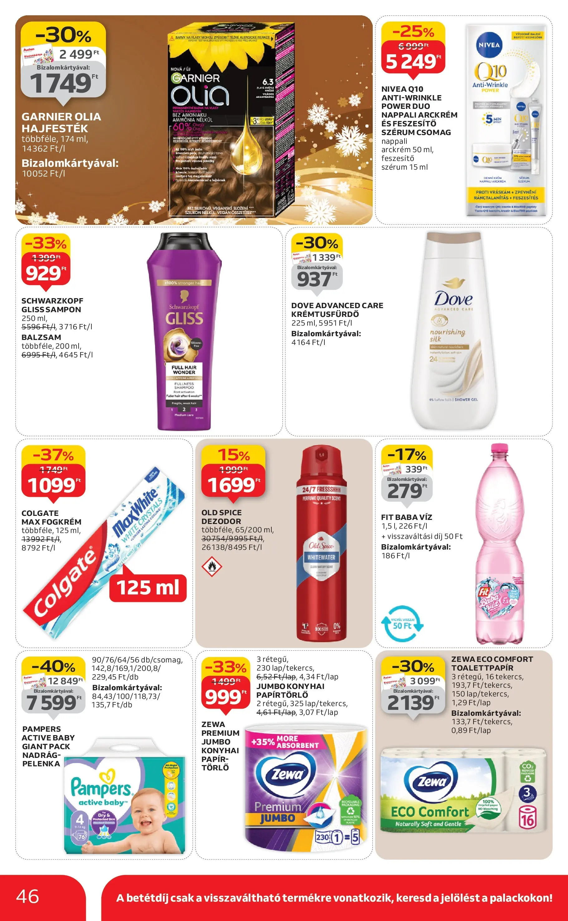 Akciós újság új Auchan - 2025.12.18. -tól/töl ⏳ | Oldal: 46 | Termékek: Pampers, Arckrém, Hajfesték, Nadrág Auchan Akciós újság Debrecen - 2025.12.18. -tól/töl > akció, lapozható szórólap 🛍️ | Oldal: 46 | Termékek: Pampers, Arckrém, Hajfesték, Nadrág