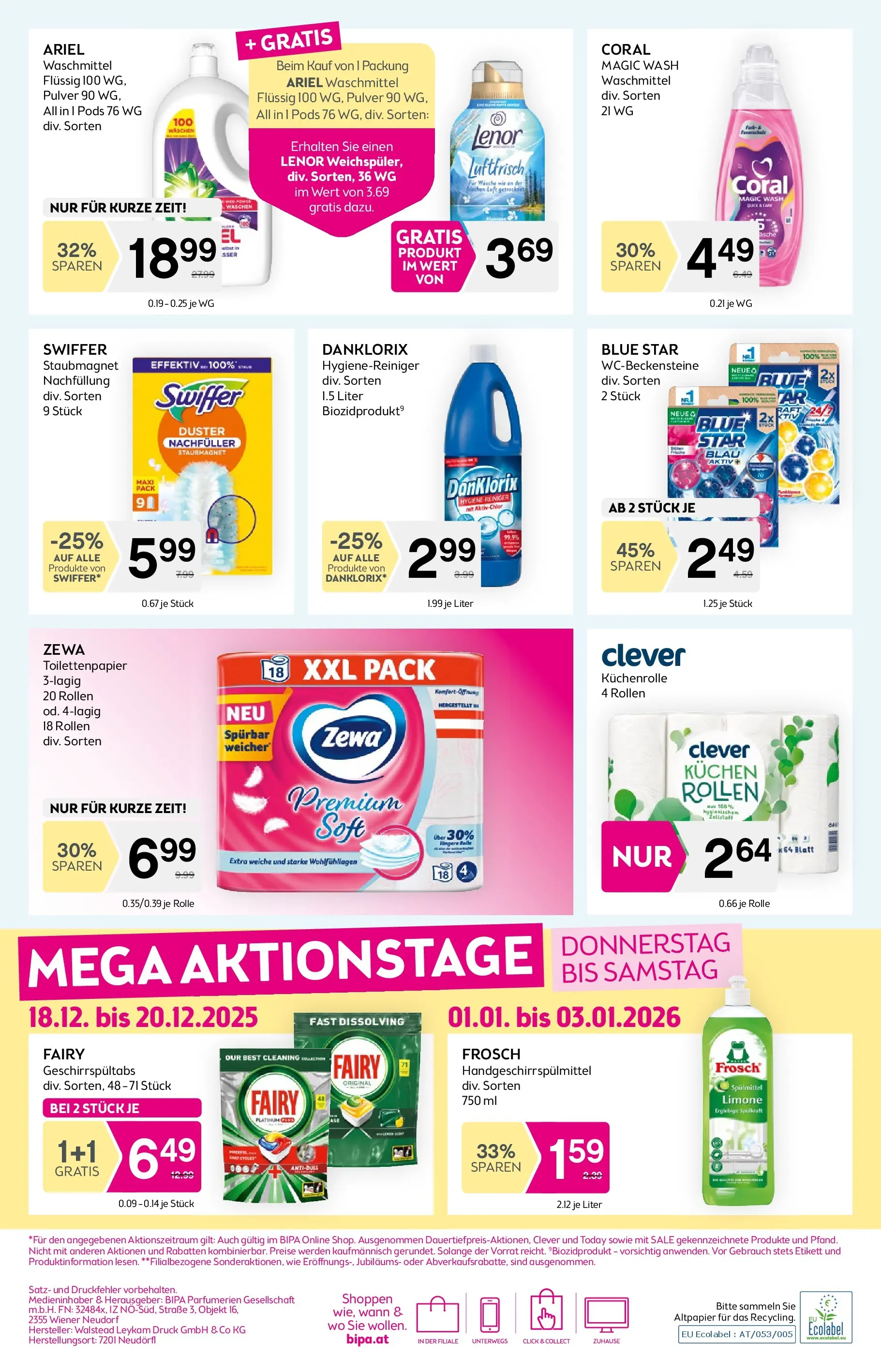 Bipa Flugblatt von 18.12.2025 - Aktuelle Angebote | Seite: 12 | Produkte: Waschmittel
