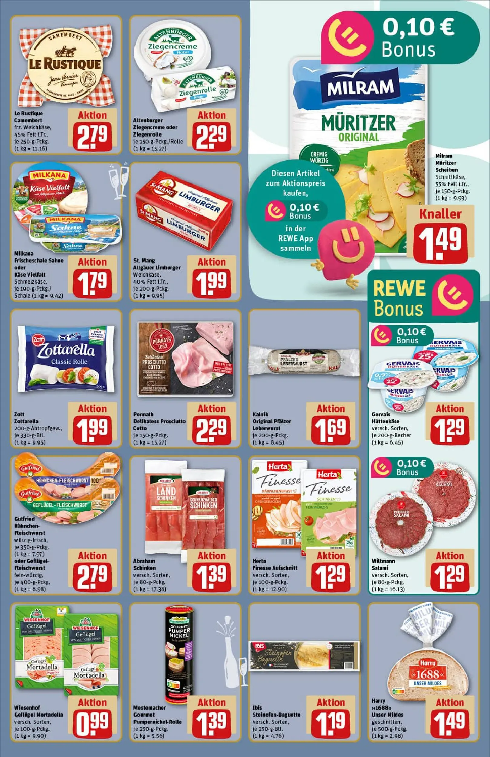 REWE Prospekt ab 22.12.2025 zum Blättern » Angebote | Seite: 11 | Produkte: Hahnchen, Käse, Milkana, Baguette