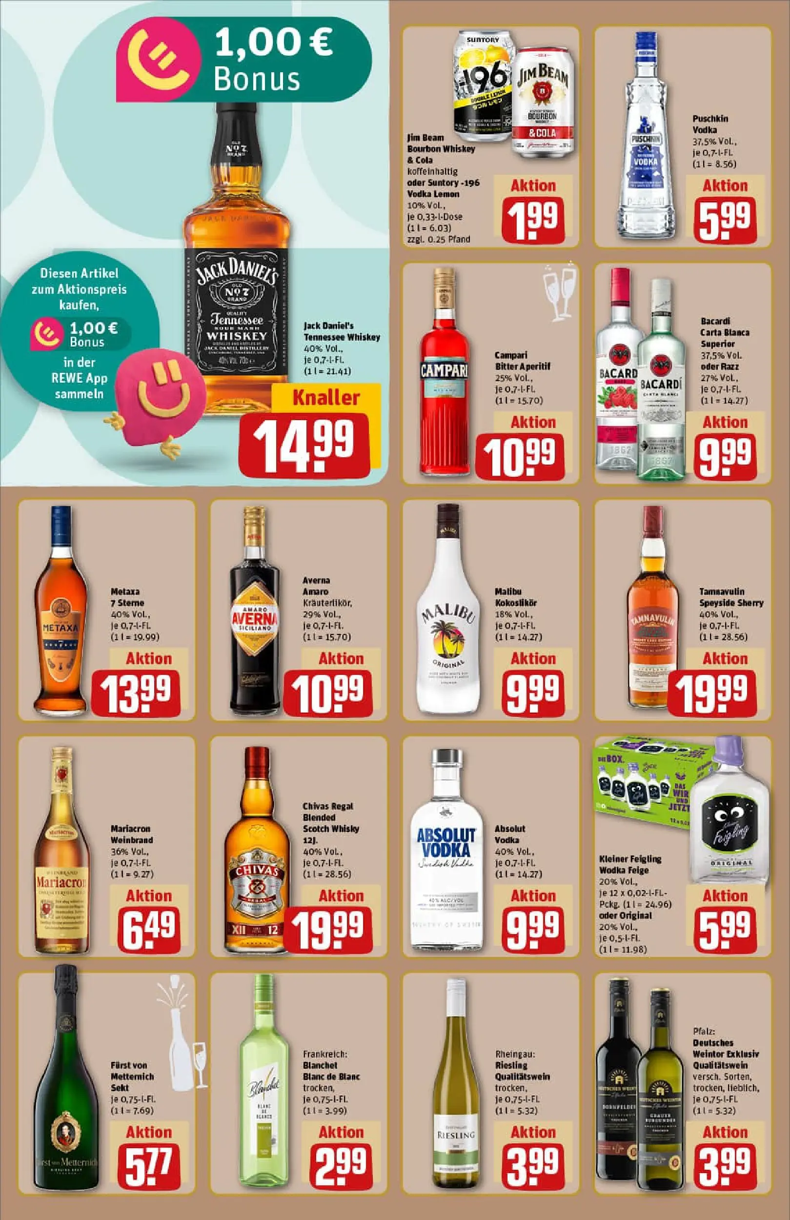 REWE Prospekt ab 22.12.2025 zum Blättern » Angebote | Seite: 16 | Produkte: Campari, Jack Daniel's, Metaxa, Bourbon