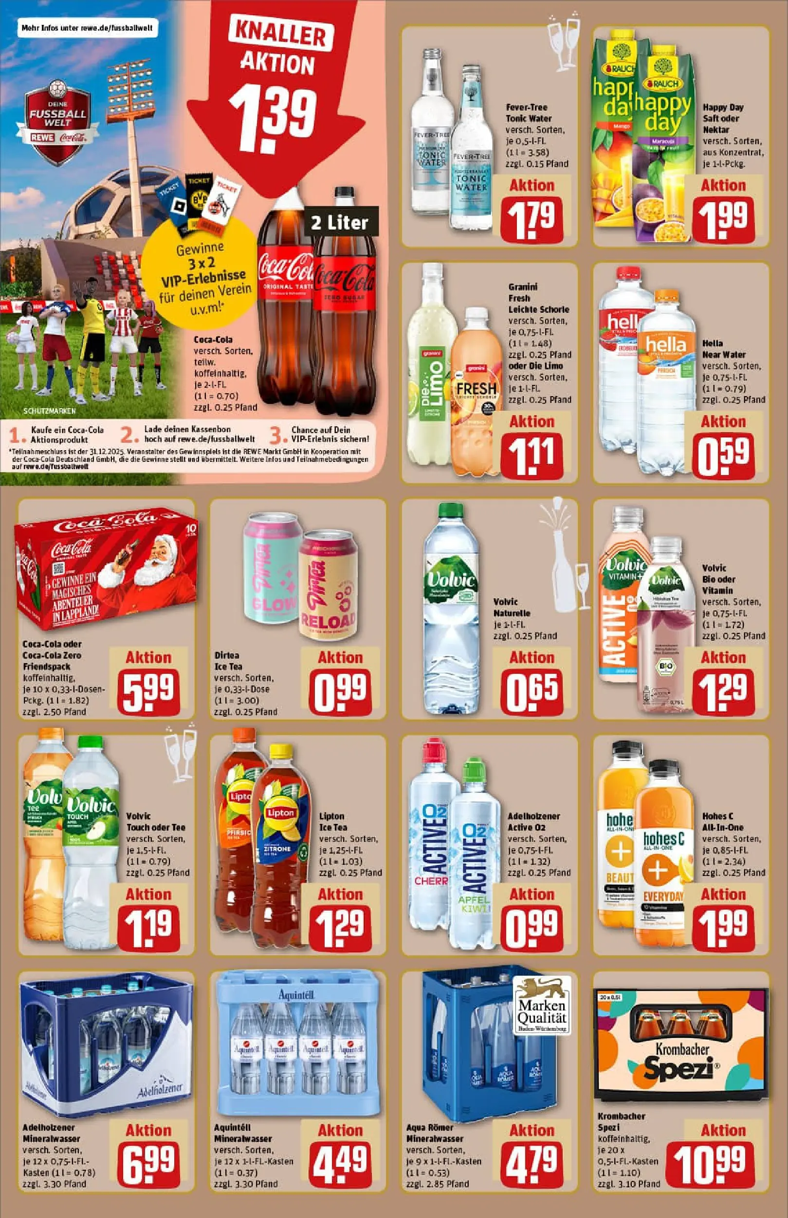 REWE Prospekt ab 22.12.2025 zum Blättern » Angebote | Seite: 14 | Produkte: Cola, Äpfel, Fußball, Hella
