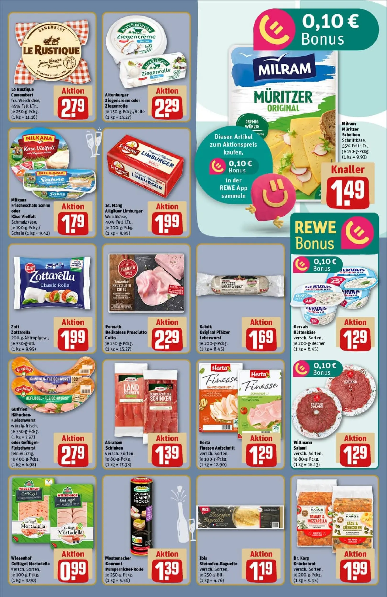 REWE Prospekt ab 22.12.2025 zum Blättern » Angebote | Seite: 13 | Produkte: Hahnchen, Käse, Salami, Herta finesse