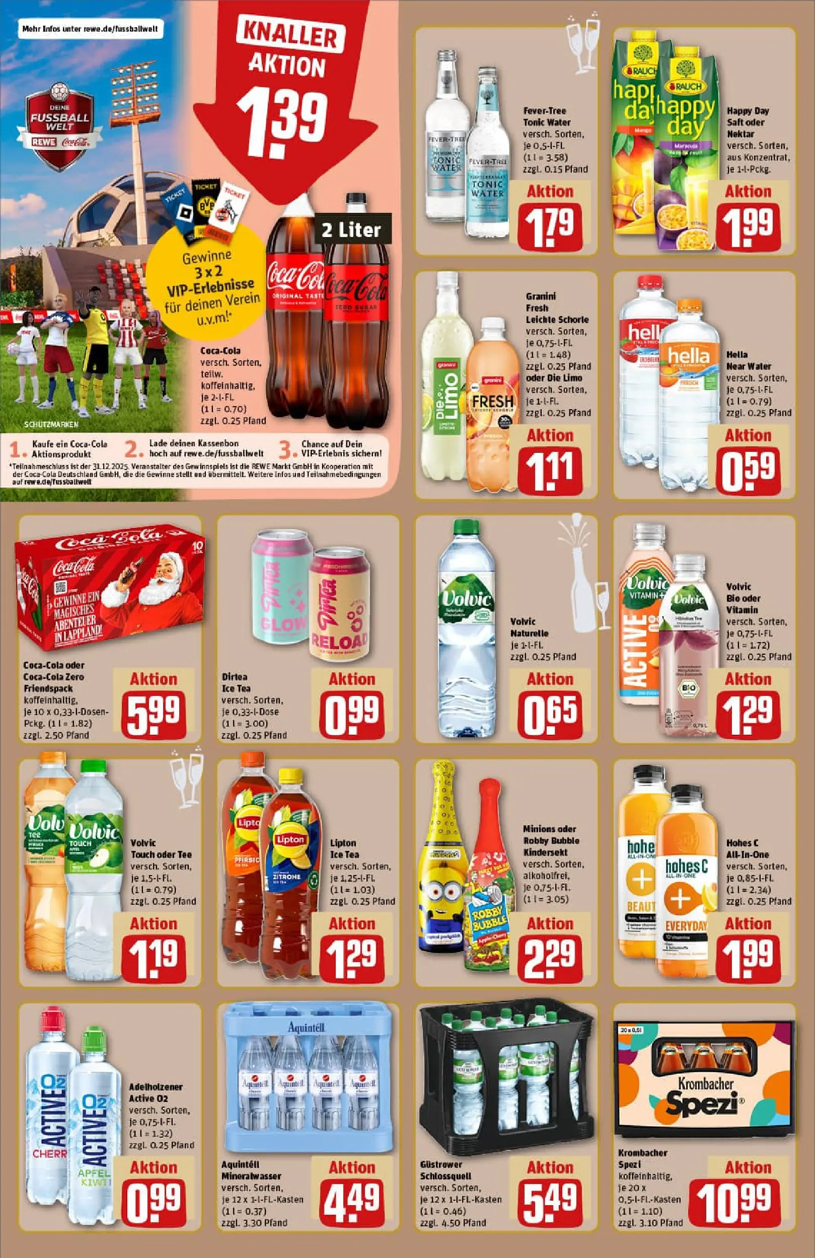 REWE Prospekt ab 22.12.2025 zum Blättern » Angebote | Seite: 16 | Produkte: Cola, Volvic touch, Hella, Zitrone