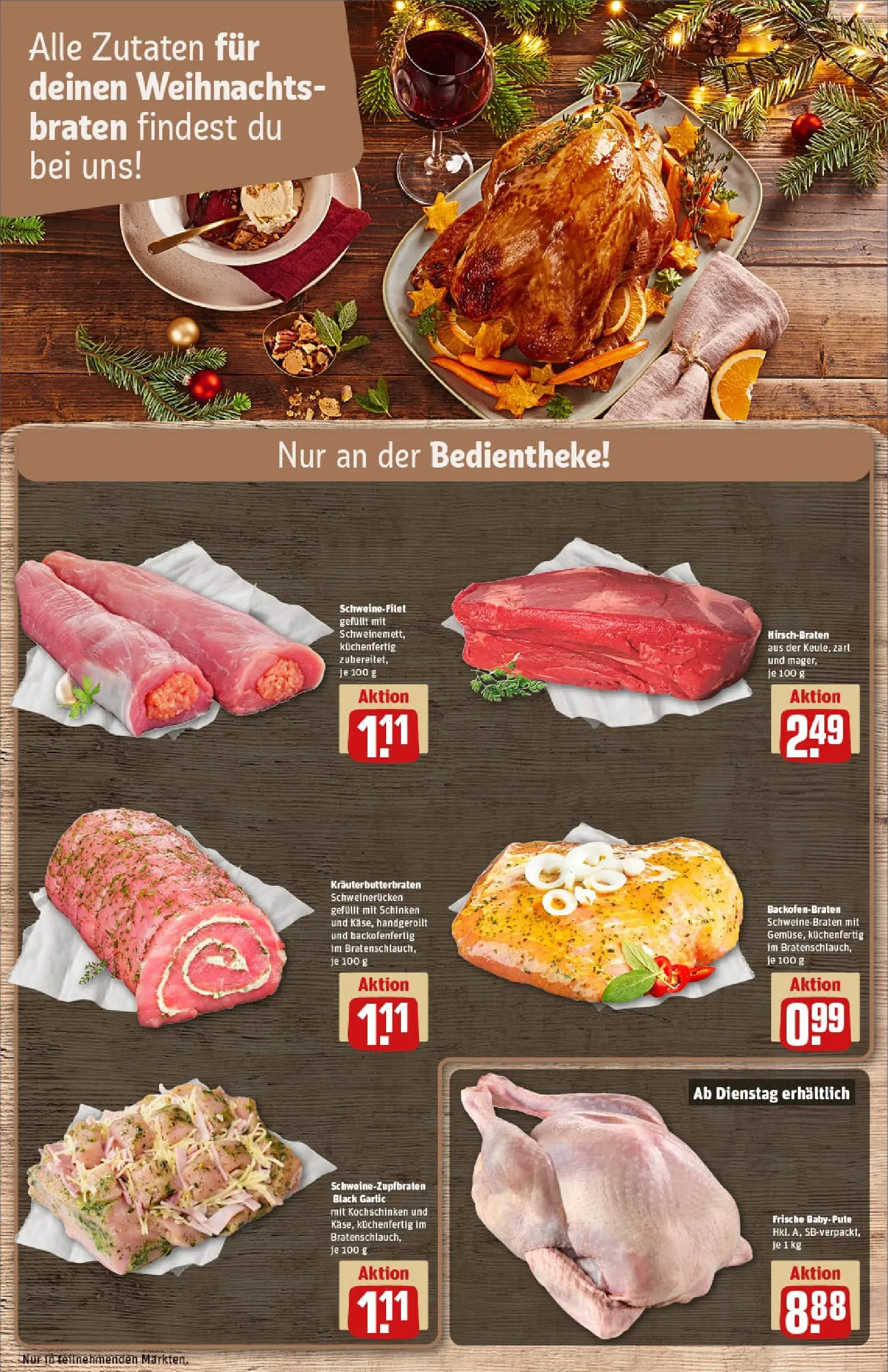 REWE Prospekt ab 22.12.2025 zum Blättern » Angebote | Seite: 11 | Produkte: Pute, Butter, Schweinerucken, Schinken