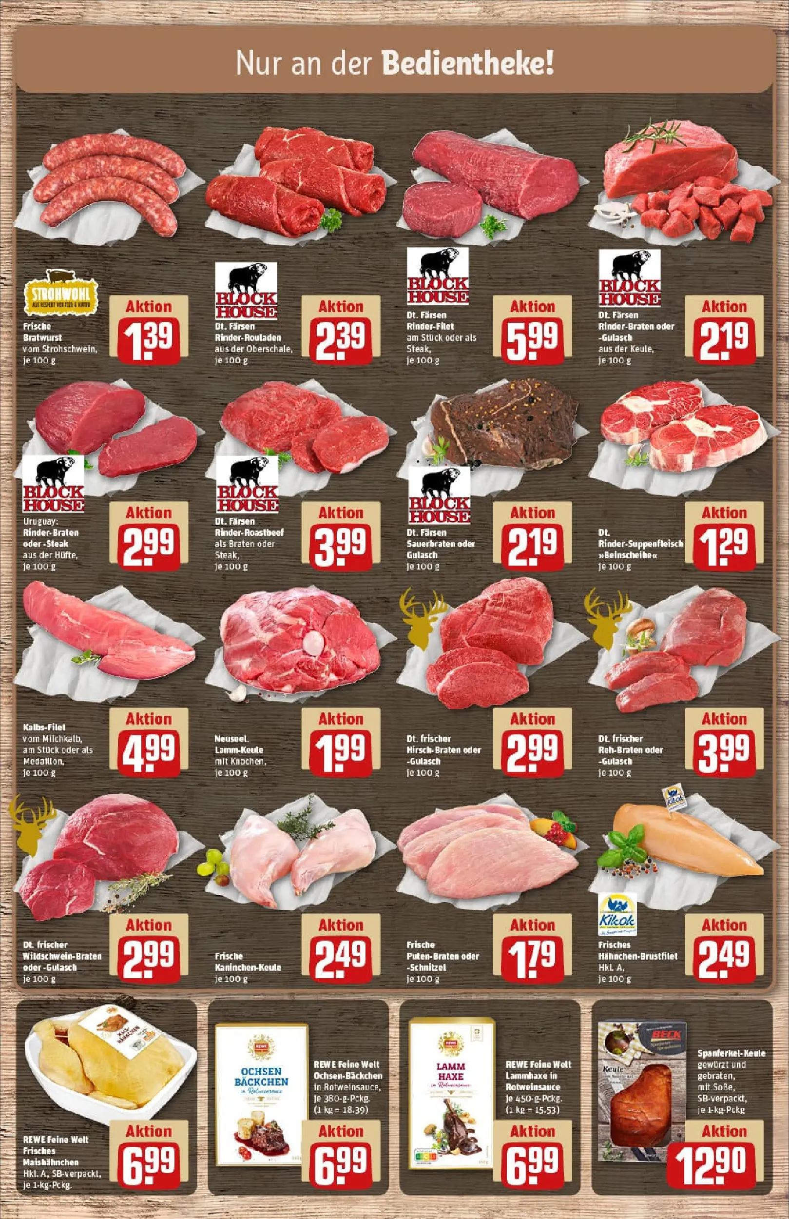 REWE Prospekt ab 22.12.2025 zum Blättern » Angebote | Seite: 8 | Produkte: Rinderrouladen, Rinderbraten, Schnitzel, Steak