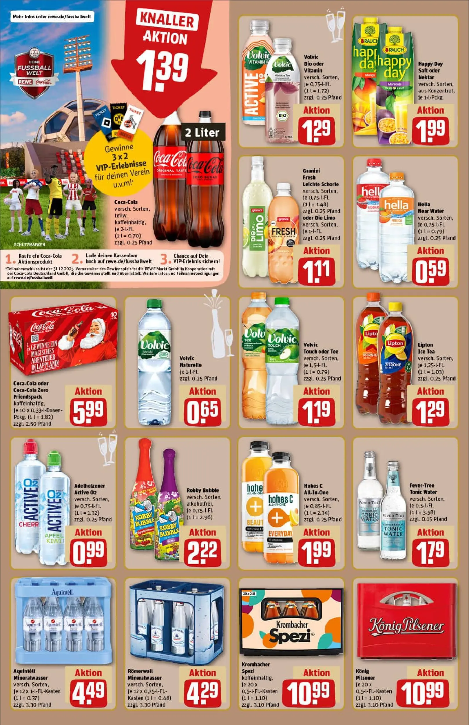 REWE Prospekt ab 22.12.2025 zum Blättern » Angebote | Seite: 14 | Produkte: Konig pilsener, Cola, Volvic touch, Tee