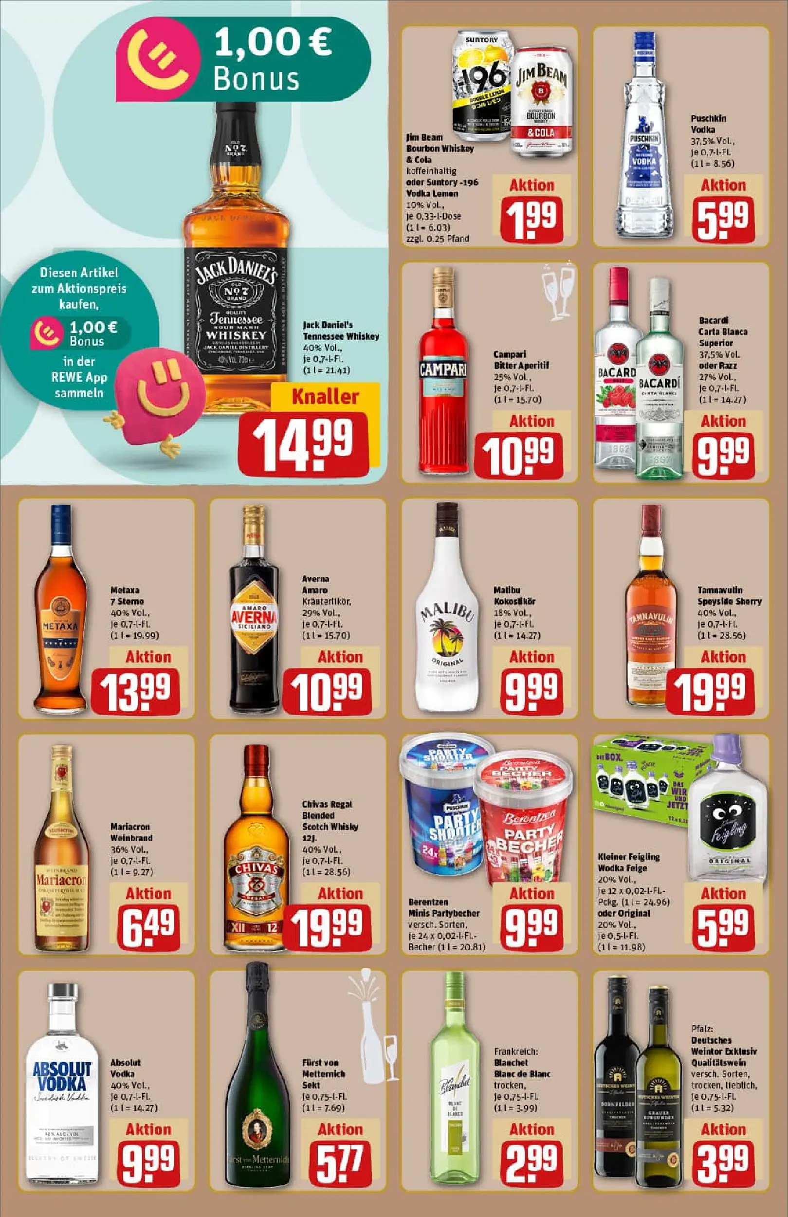REWE Prospekt ab 22.12.2025 zum Blättern » Angebote | Seite: 18 | Produkte: Jim beam, Furst von metternich, Kleiner feigling, Jack Daniel's