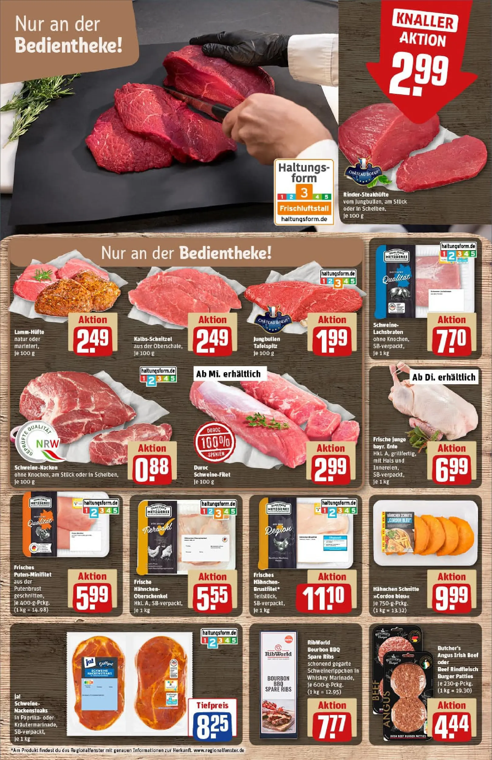 REWE Prospekt ab 22.12.2025 zum Blättern » Angebote | Seite: 8 | Produkte: Schnitzel, Steak, Bourbon, Ente