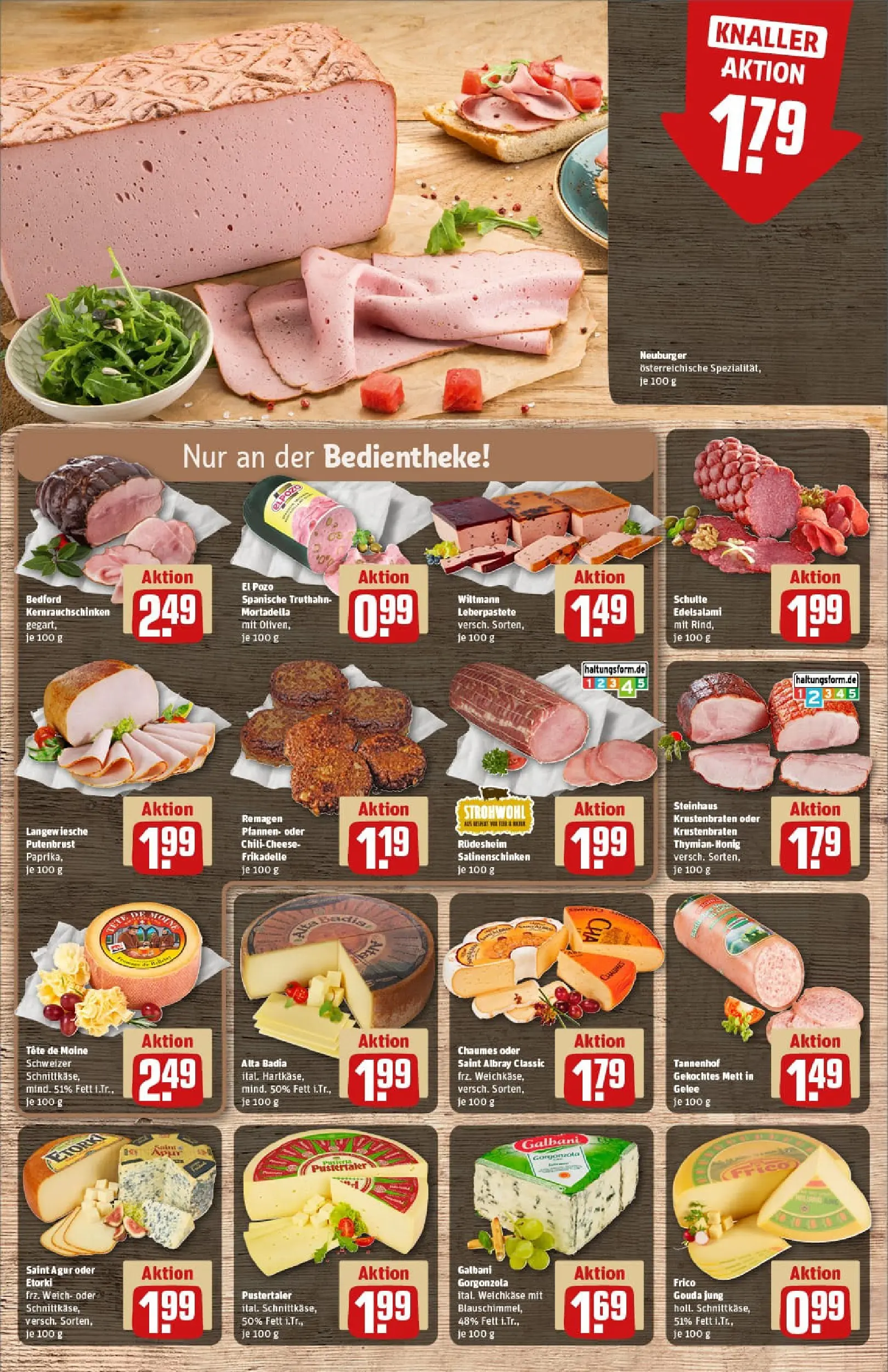 REWE Prospekt ab 22.12.2025 zum Blättern » Angebote | Seite: 9 | Produkte: Gouda, Krustenbraten, Paprika, Salami