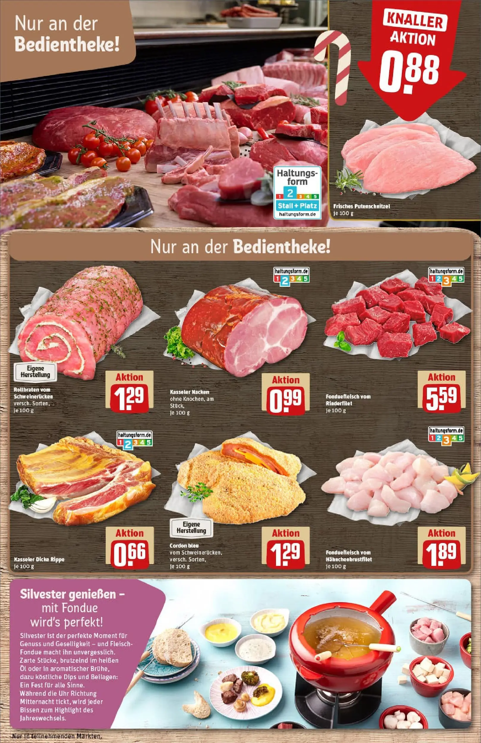 REWE Prospekt ab 22.12.2025 zum Blättern » Angebote | Seite: 10 | Produkte: Öl, Putenschnitzel, Fondue, Uhr