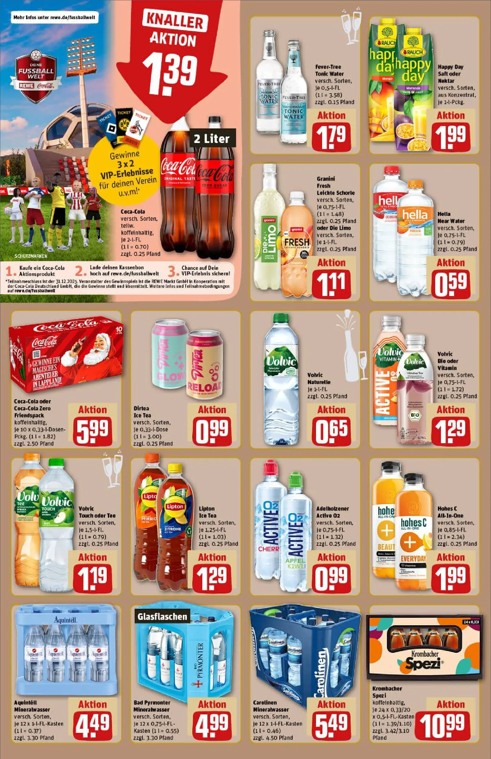 REWE Prospekt ab 22.12.2025 zum Blättern » Angebote | Seite: 16 | Produkte: Coca cola, Cola, Saft, Volvic