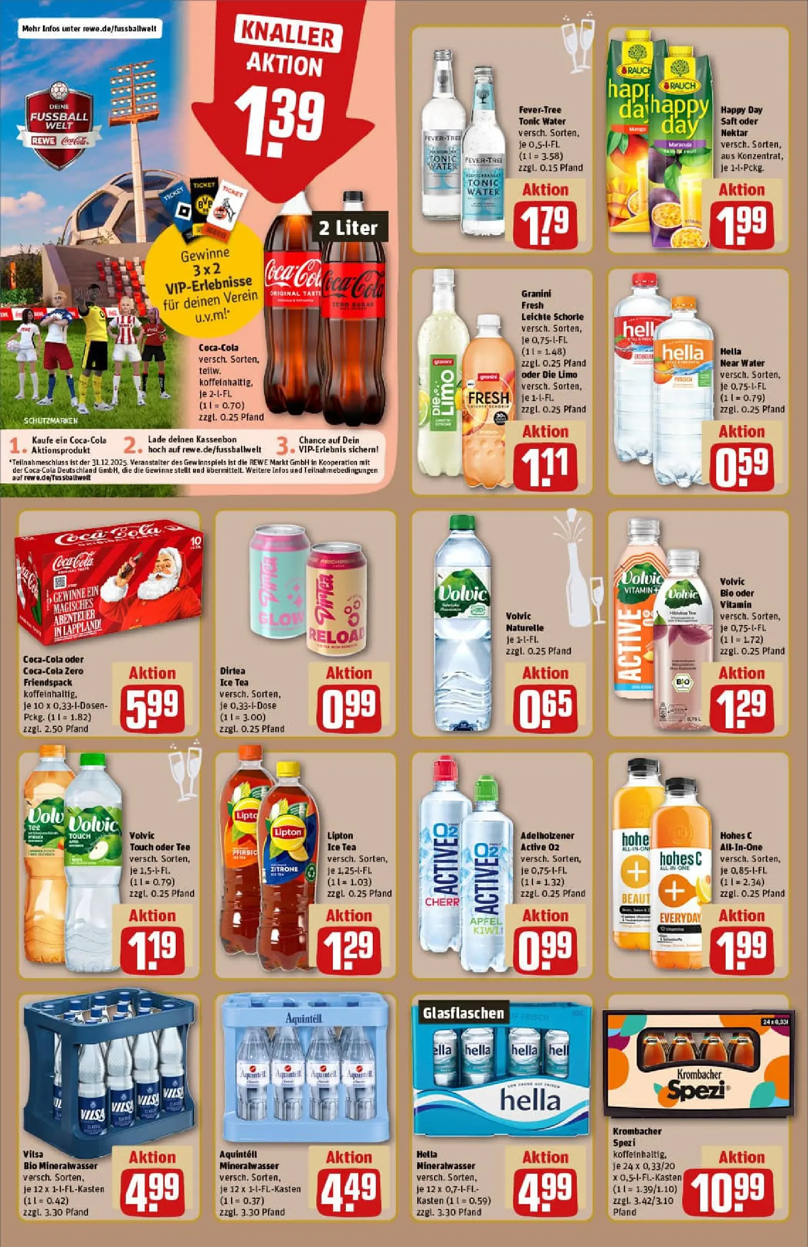 REWE Prospekt ab 22.12.2025 zum Blättern » Angebote | Seite: 16 | Produkte: Adelholzener, Fußball, Hella, Volvic