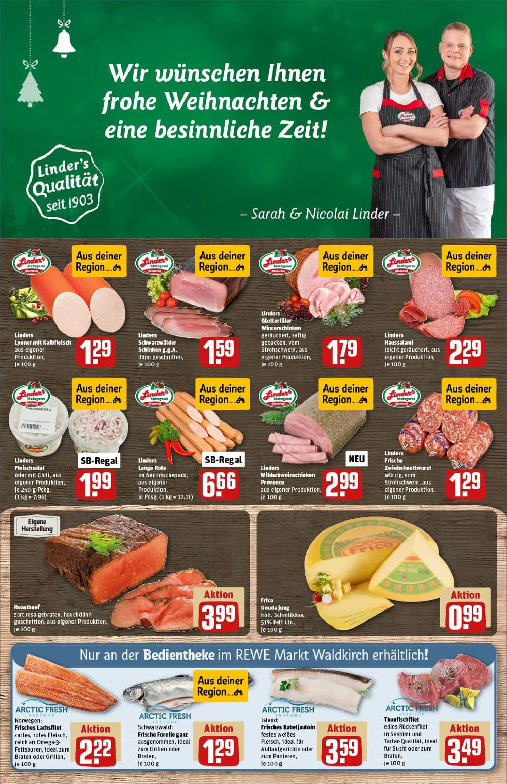 REWE Prospekt ab 22.12.2025 zum Blättern » Angebote | Seite: 9 | Produkte: Gouda, Roastbeef, Schinken