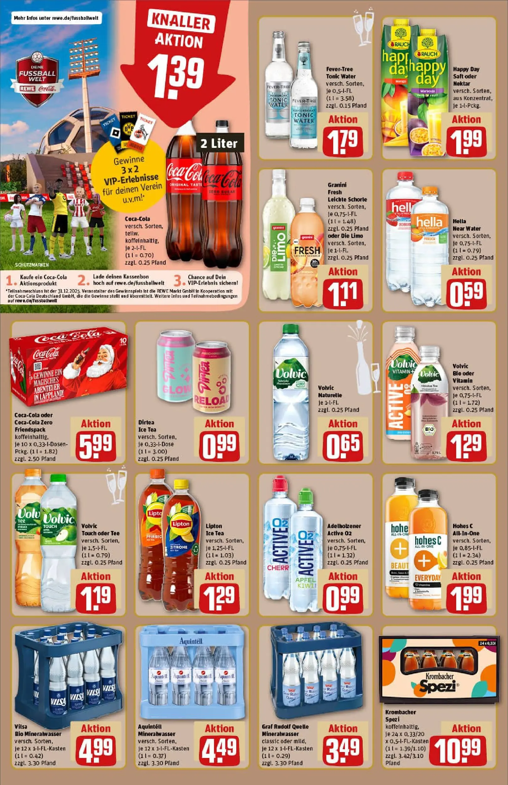REWE Prospekt ab 22.12.2025 zum Blättern » Angebote | Seite: 16 | Produkte: Cola, Äpfel, Hohes c, Saft