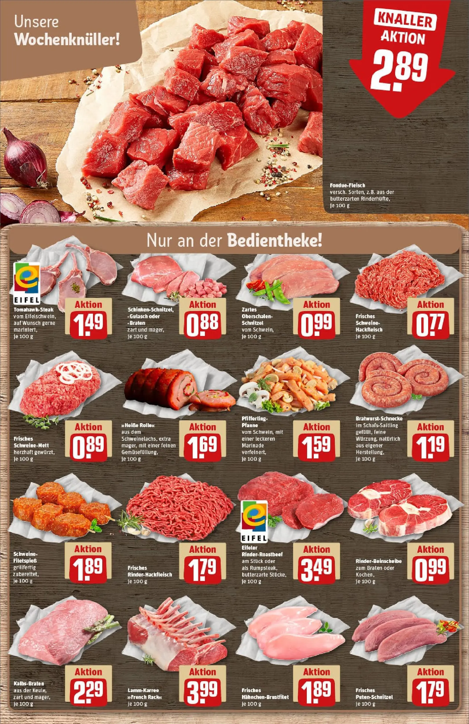 REWE Prospekt ab 22.12.2025 zum Blättern » Angebote | Seite: 8 | Produkte: Schnitzel, Putenschnitzel, Steak, Hackfleisch