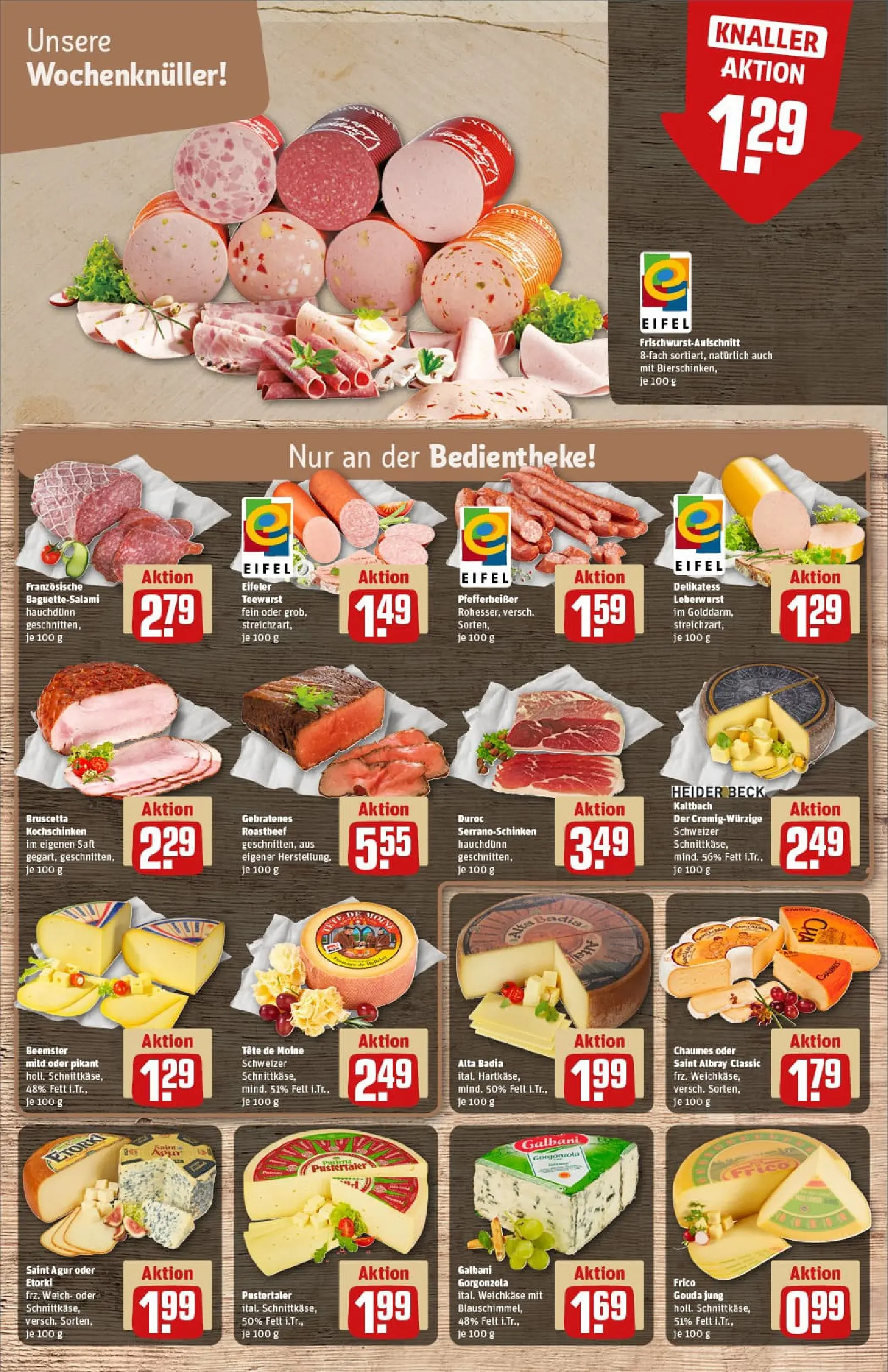 REWE Prospekt ab 22.12.2025 zum Blättern » Angebote | Seite: 9 | Produkte: Gouda, Roastbeef, Salami, Saft