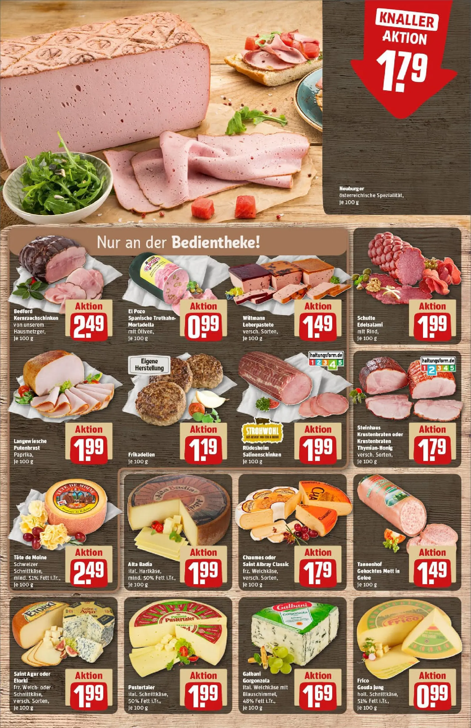 REWE Prospekt ab 22.12.2025 zum Blättern » Angebote | Seite: 9 | Produkte: Gouda, Krustenbraten, Paprika, Salami