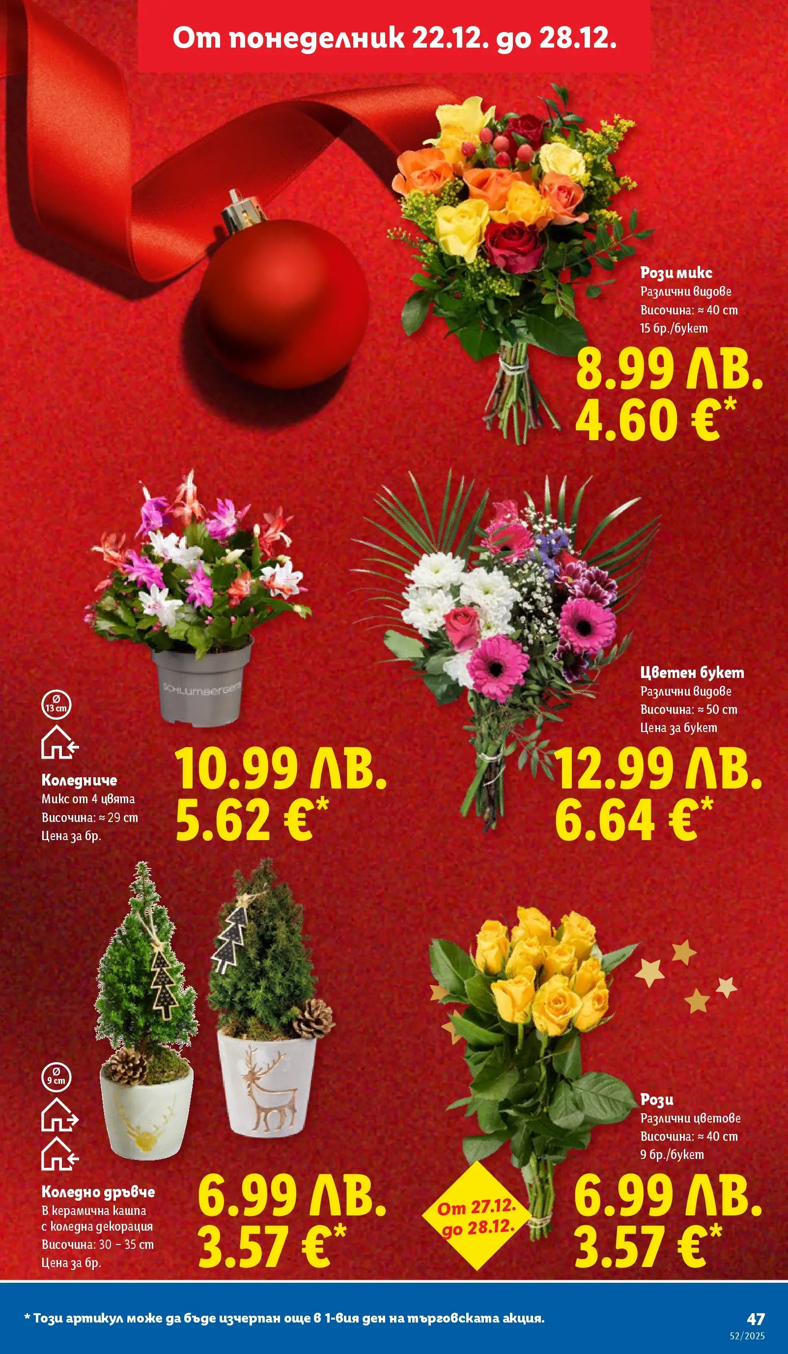 Брошура Лидл КОЛЕДА 2025 (22.12. - 28.12.) | Страница: 47 | Продукти: Кашпа, Декорация